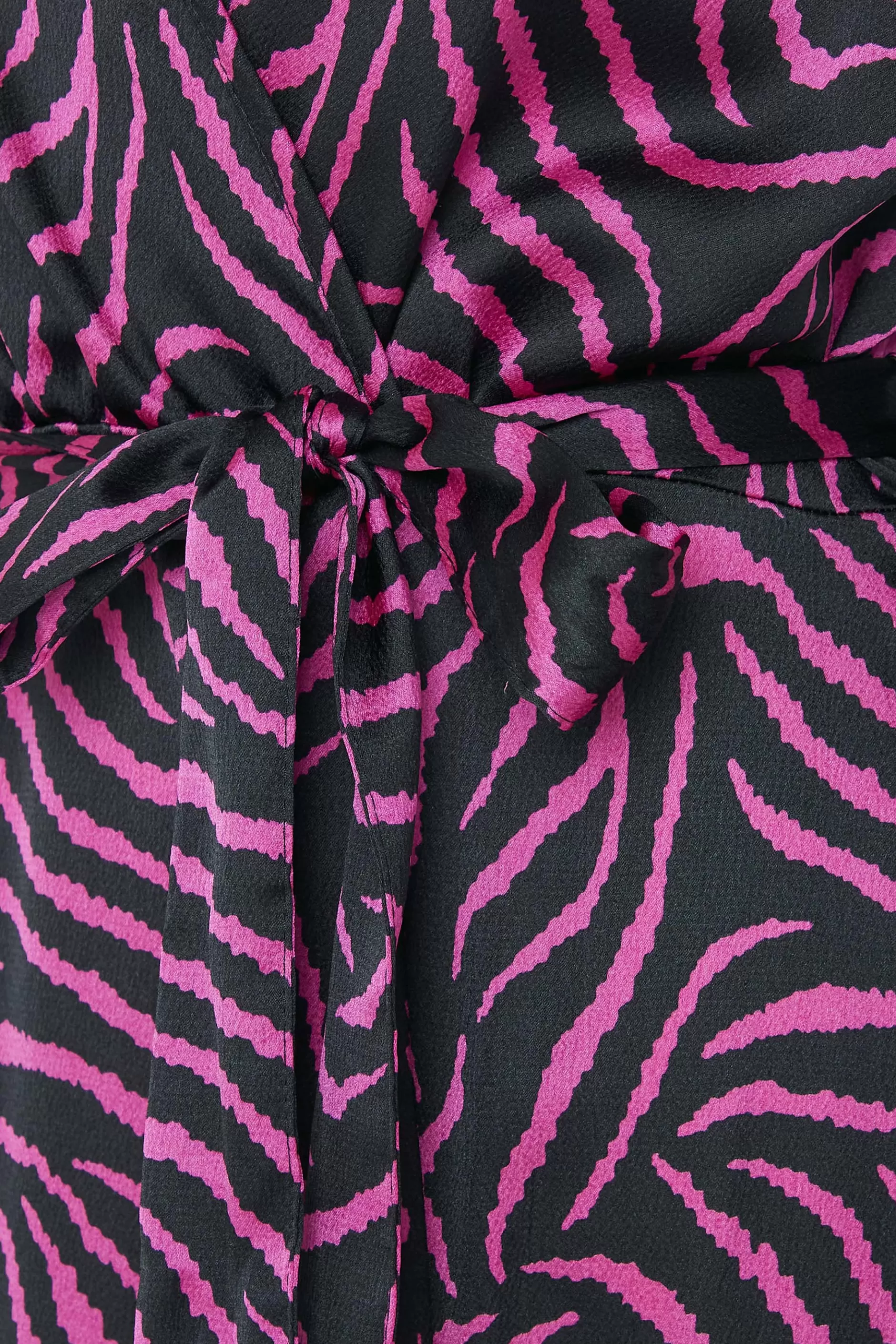 Women M&Co Wedding Guest Dresses> Womens Black Zebra Print Tie Belt Wrap Dress