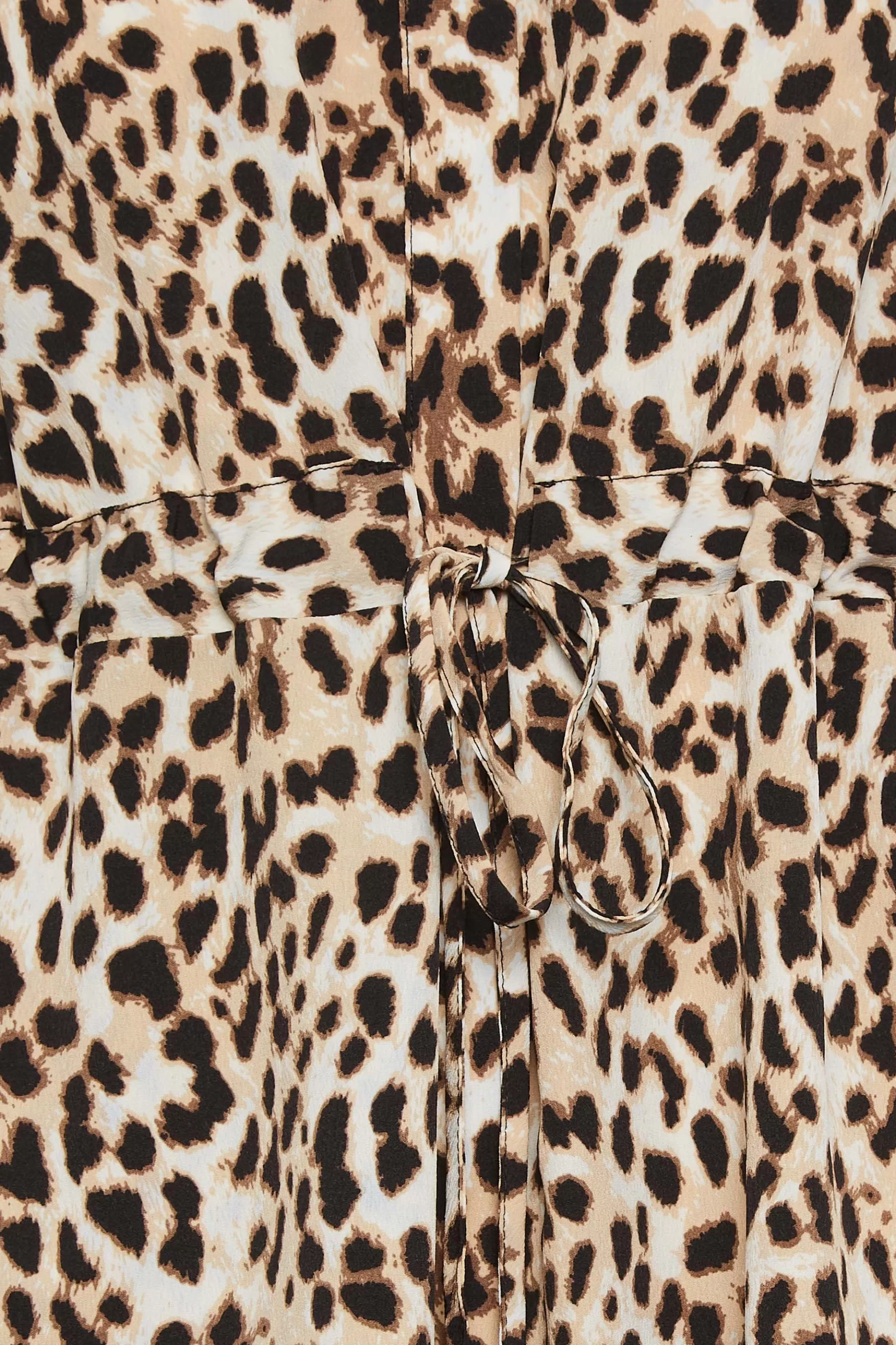 Women M&Co Shirts> Womens Brown Animal Print Tie Waist Tunic Shirt