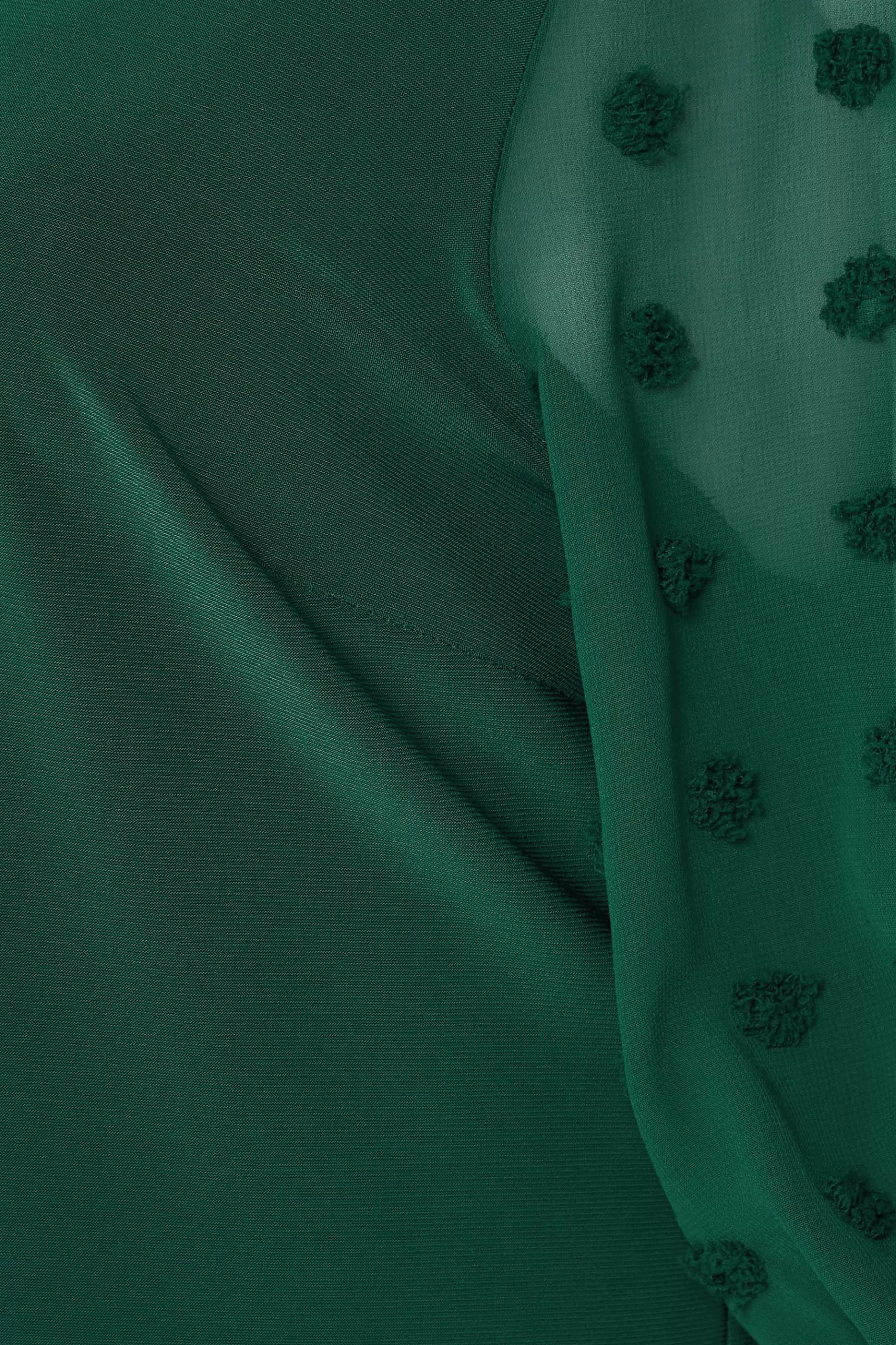Women M&Co Short Sleeve Tops> Womens Dark Green Polka Dot Short Sleeve Blouse