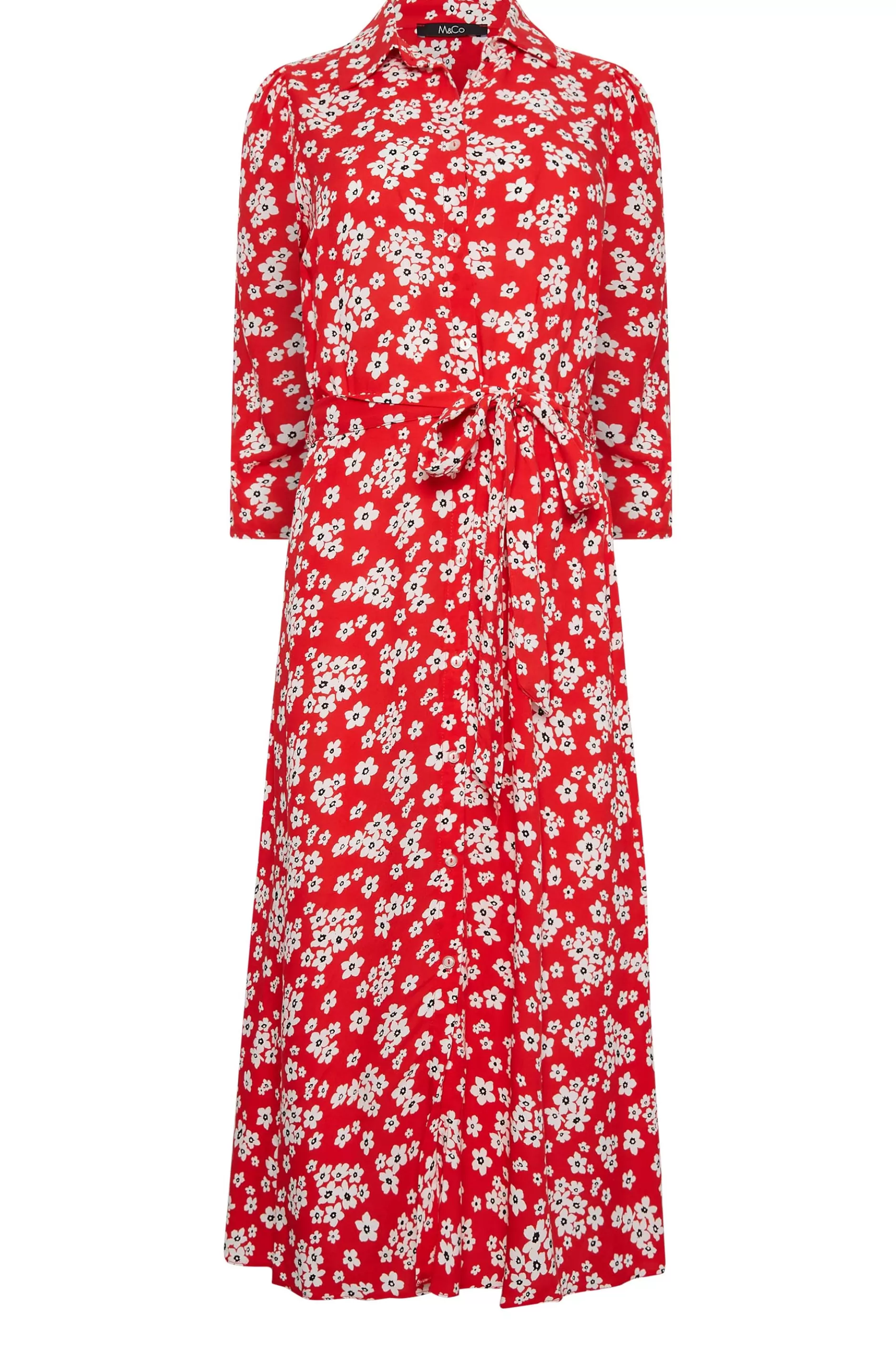 Women M&Co Wedding Guest Dresses> Womens Floral Print Button Through Midi Dress