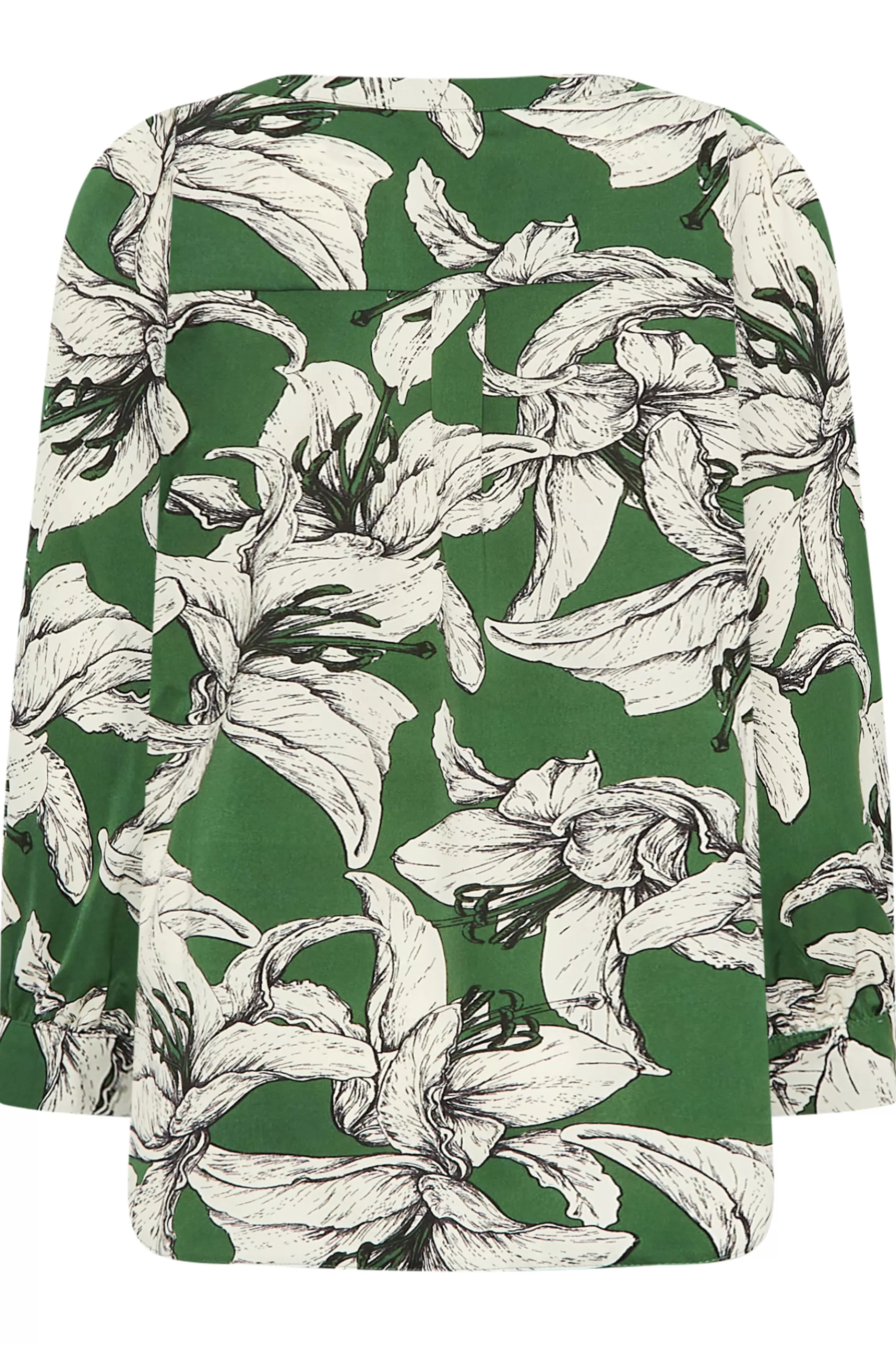 Women M&Co Shirts> Womens Green Floral Print 3/4 Sleeve Blouse