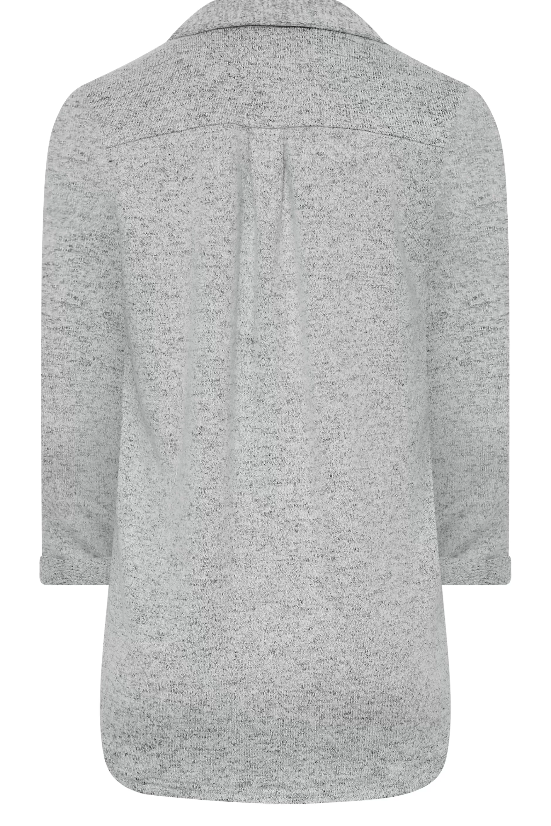 Women M&Co Blouses> Womens Grey Soft Touch Half Placket Jersey Shirt