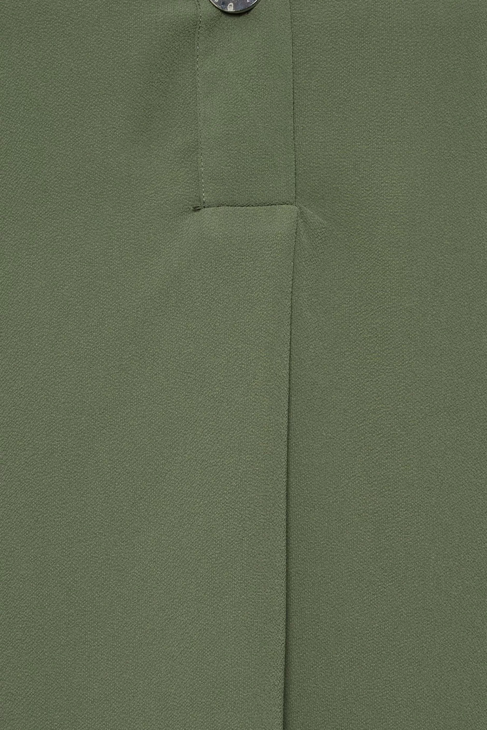 Women M&Co Shirts> Womens Khaki Green Statement Button Tab Sleeve Shirt