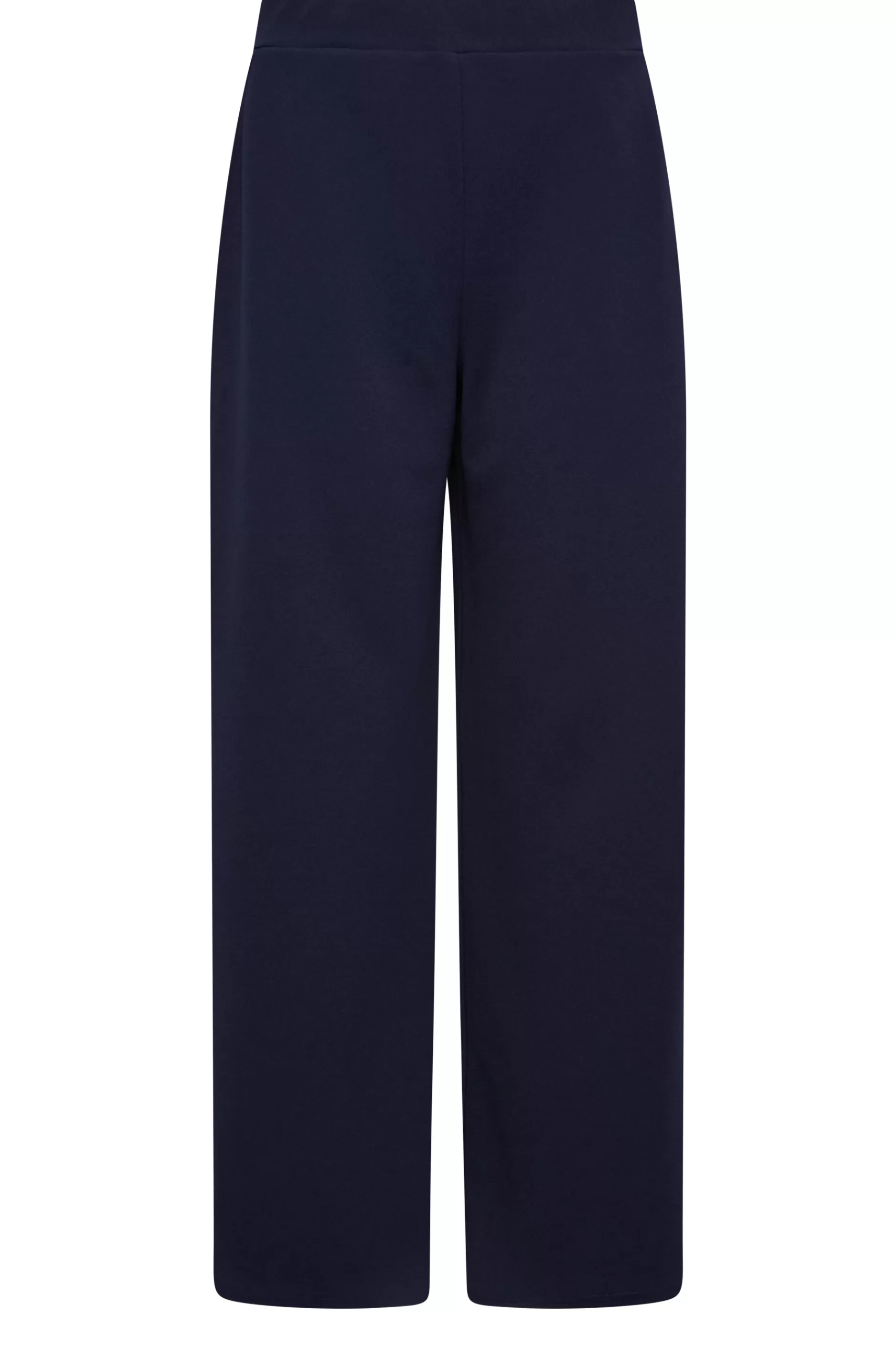 Women M&Co Wide Leg Trousers> Womens Navy Blue Stretch Scuba Wide Leg Trousers