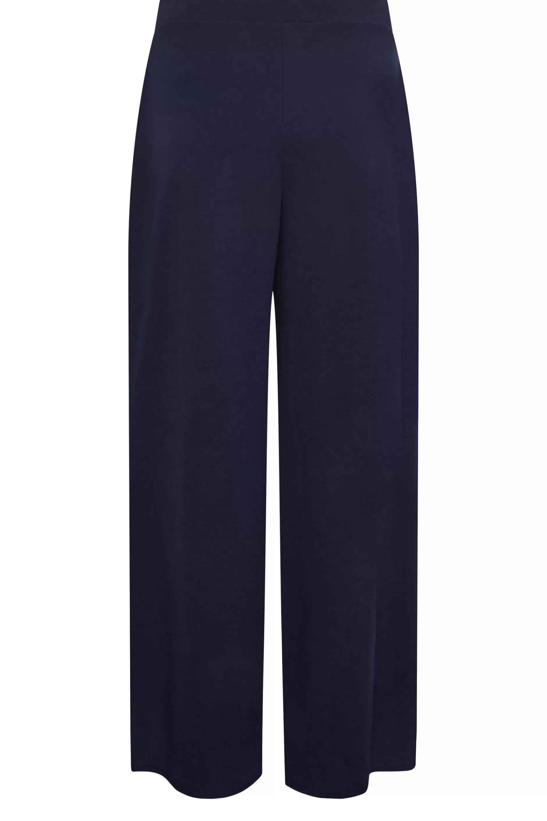 Women M&Co Wide Leg Trousers> Womens Navy Blue Stretch Scuba Wide Leg Trousers