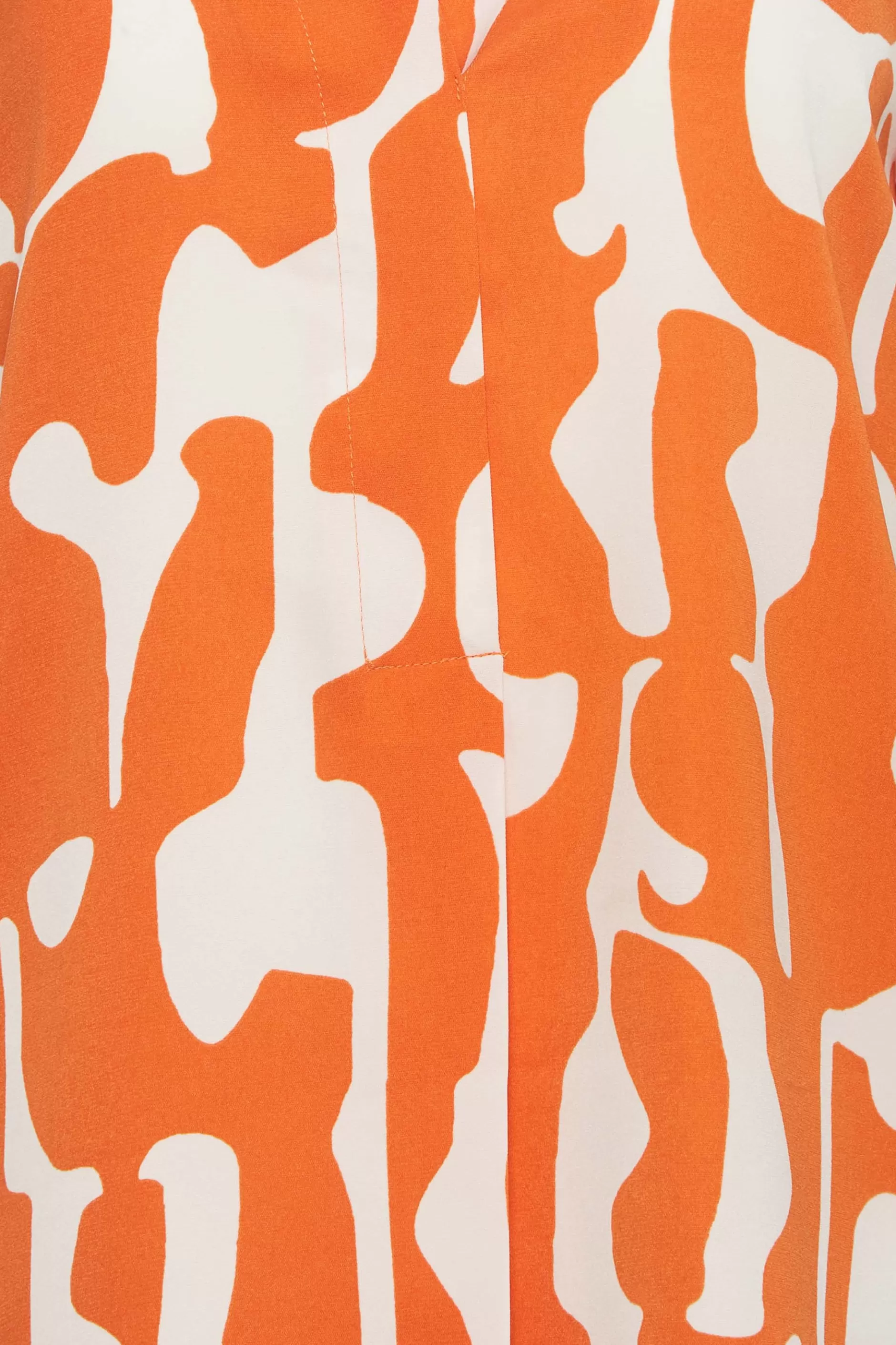 Women M&Co Blouses> Womens Orange Abstract Print 3/4 Sleeve Blouse