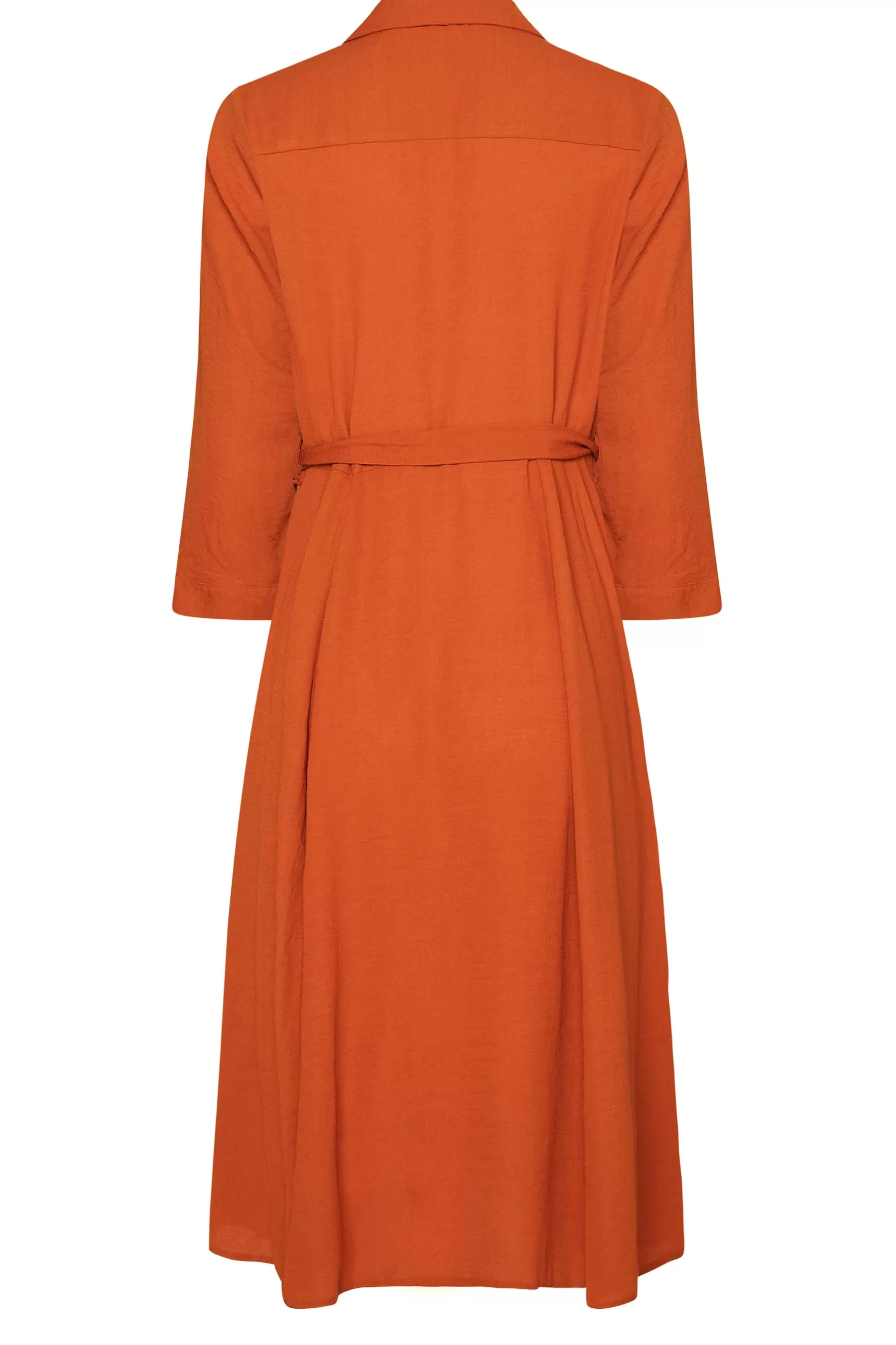 Women M&Co Wedding Guest Dresses> Womens Orange Tie Waist Button Through Shirt Dress