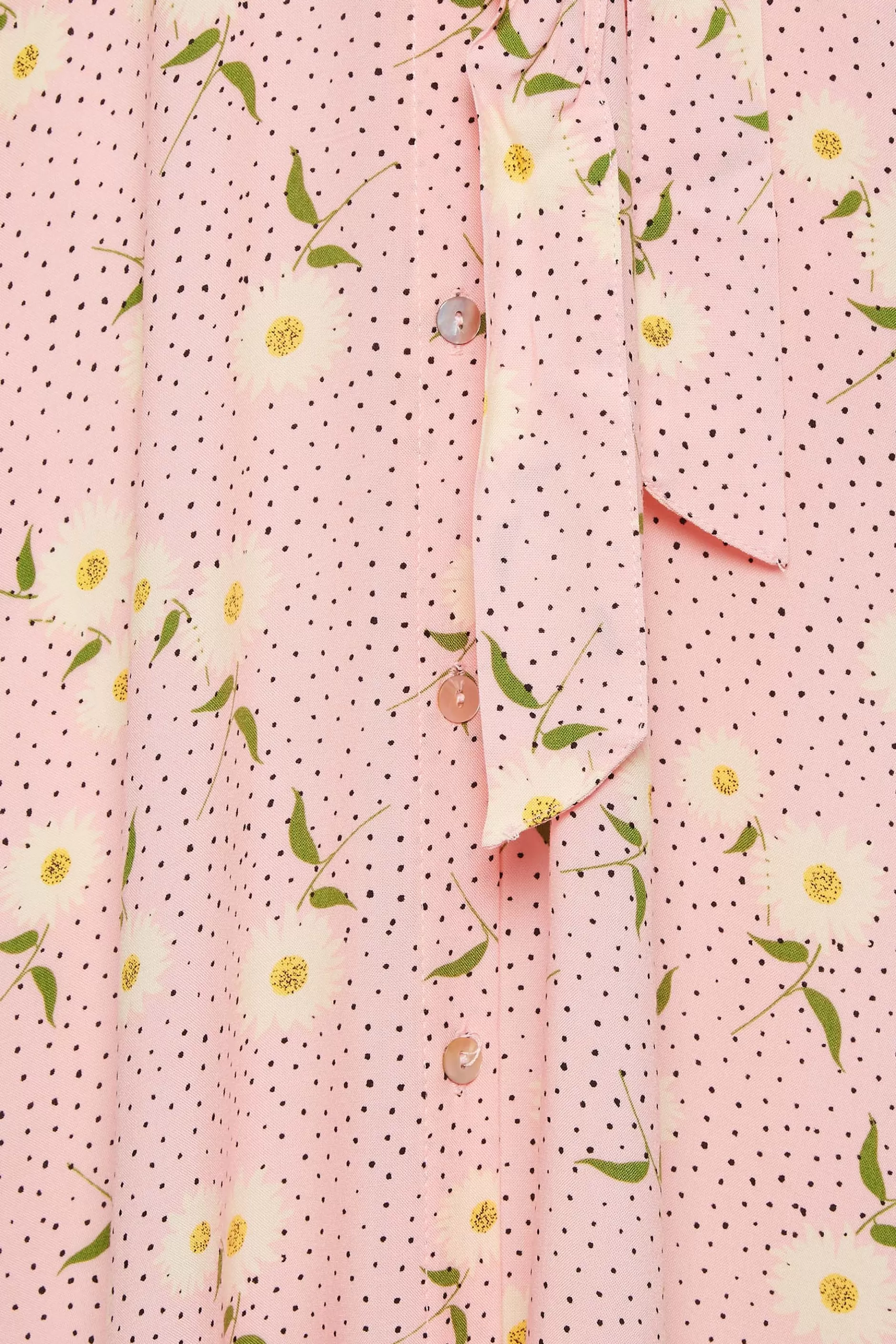 Women M&Co Shirt Dresses> Womens Pink Ditsy Floral Midi Shirt Dress