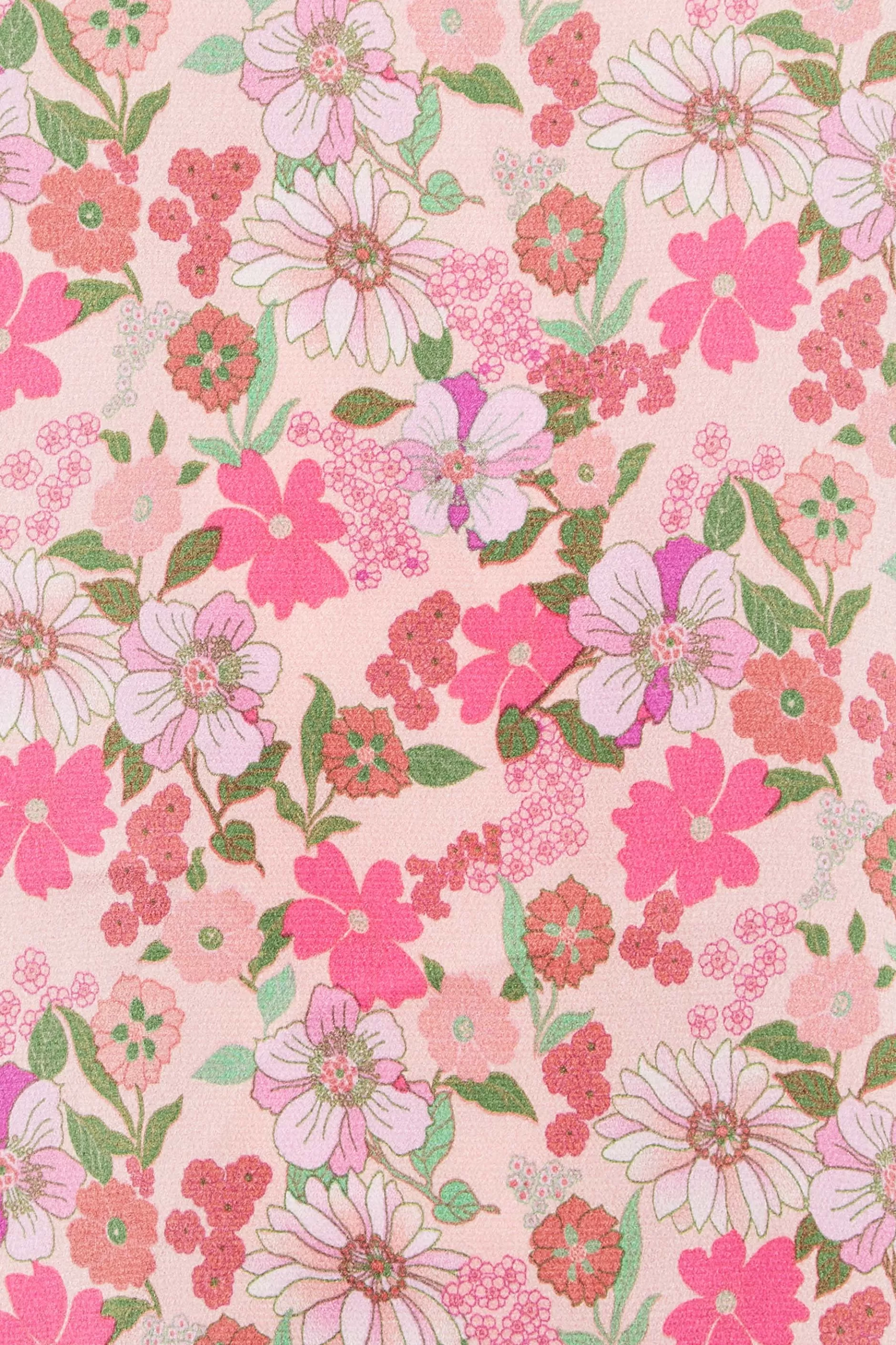 Women M&Co Long Sleeve Tops> Womens Pink Floral Print Frill Neck Blouse