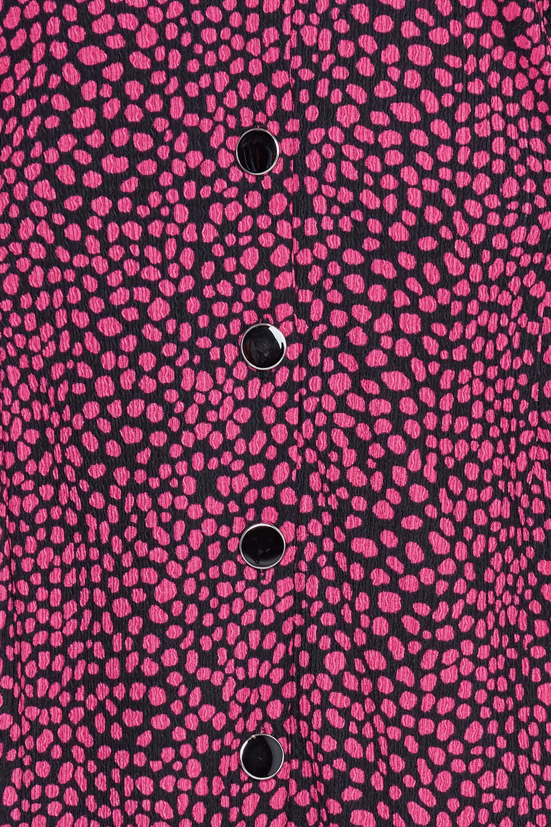 Women M&Co Wedding Guest Dresses> Womens Pink Spot Print Button Through Midi Dress