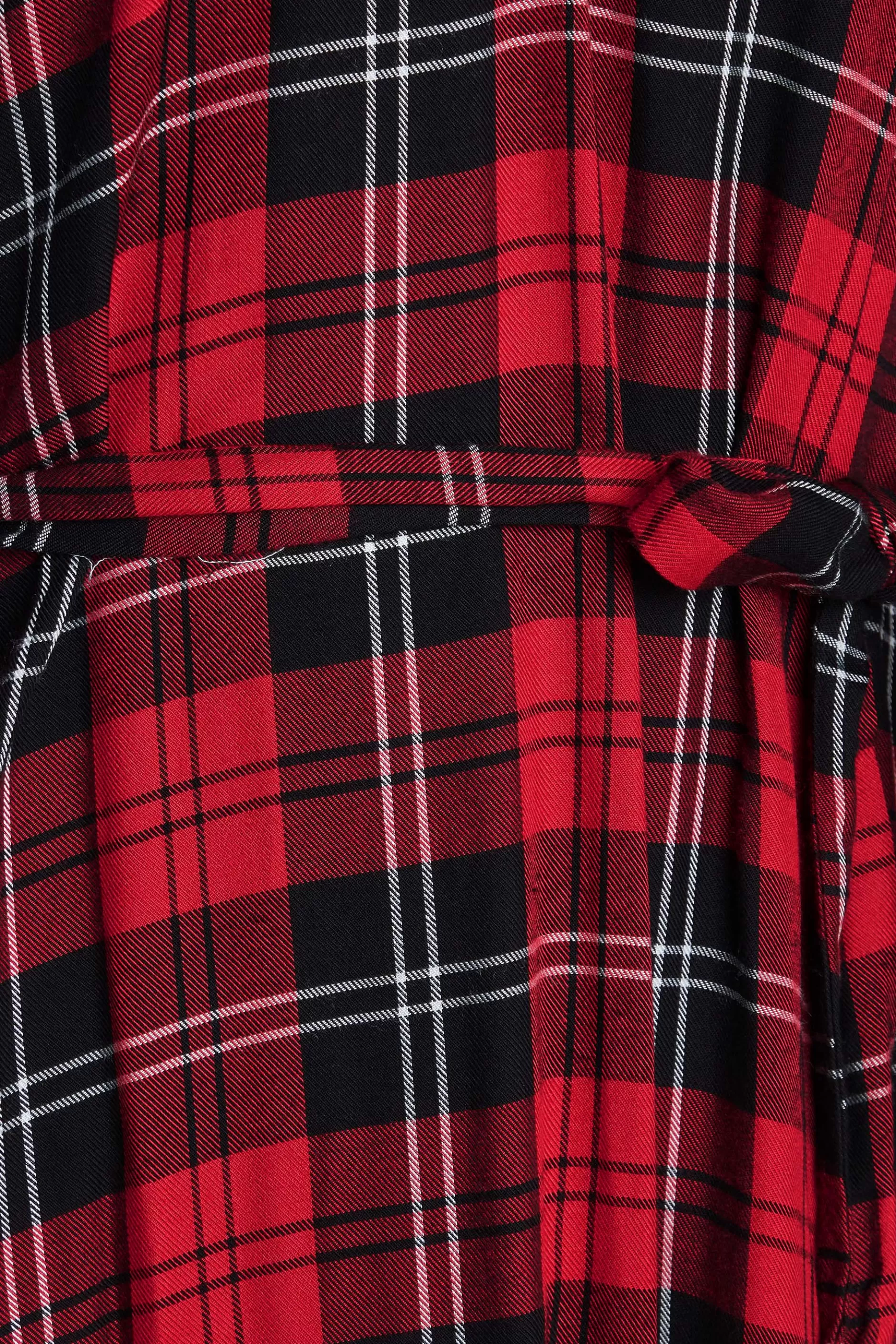 Women M&Co Shirt Dresses> Womens Red & Black Check Tie Waist Tunic Dress