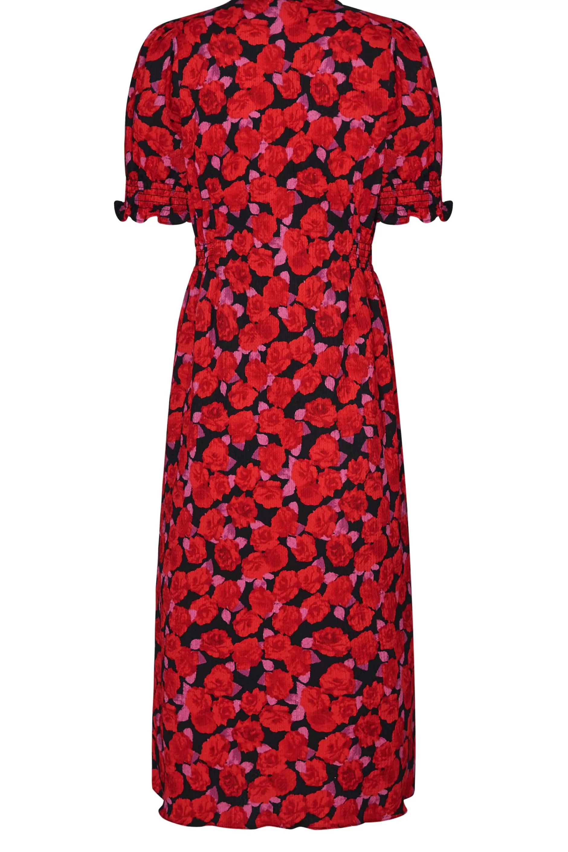 Women M&Co Wedding Guest Dresses> Womens Red Floral Print Button Through Dress