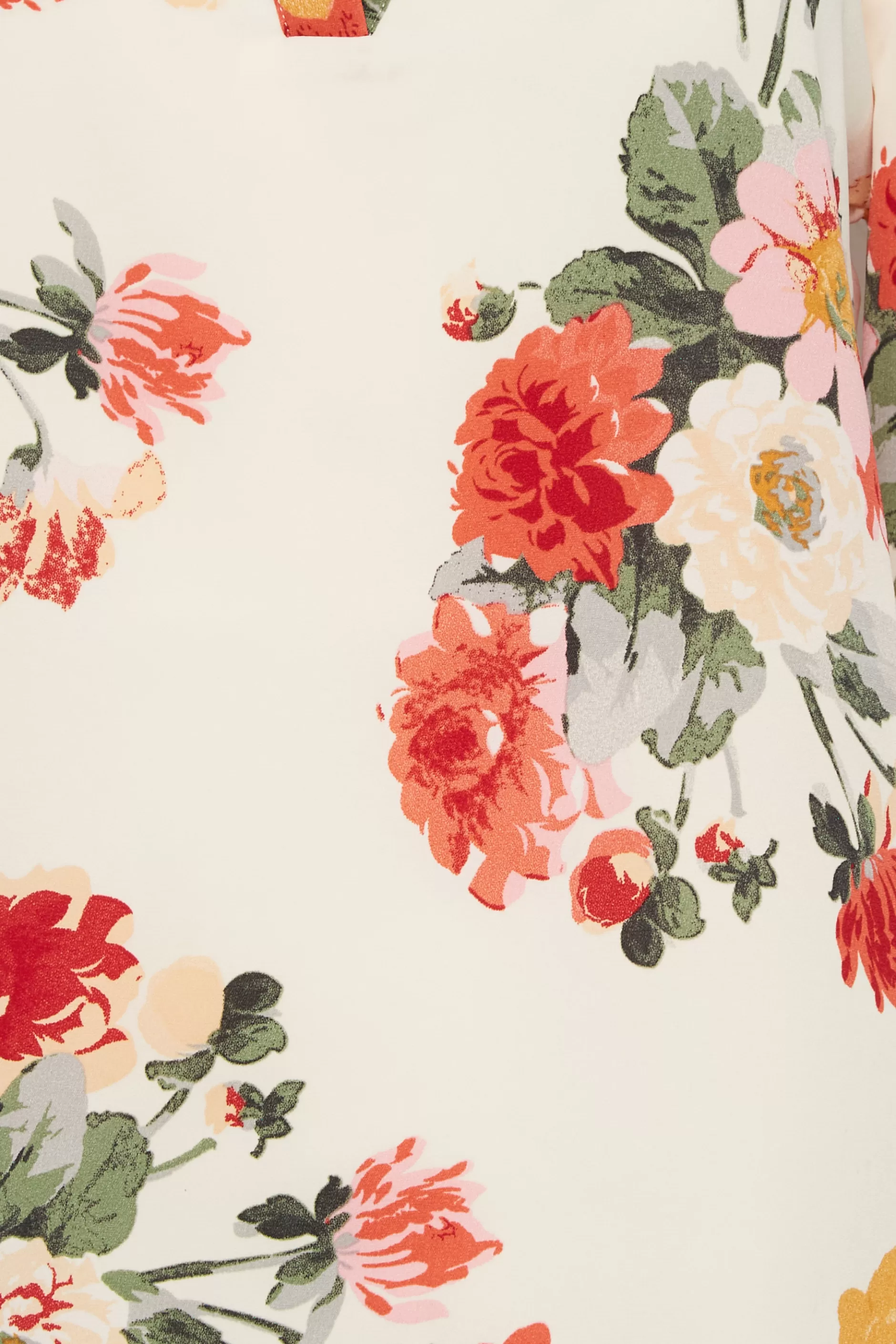 Women M&Co Blouses> Womens White Cream Floral Print Satin Blouse