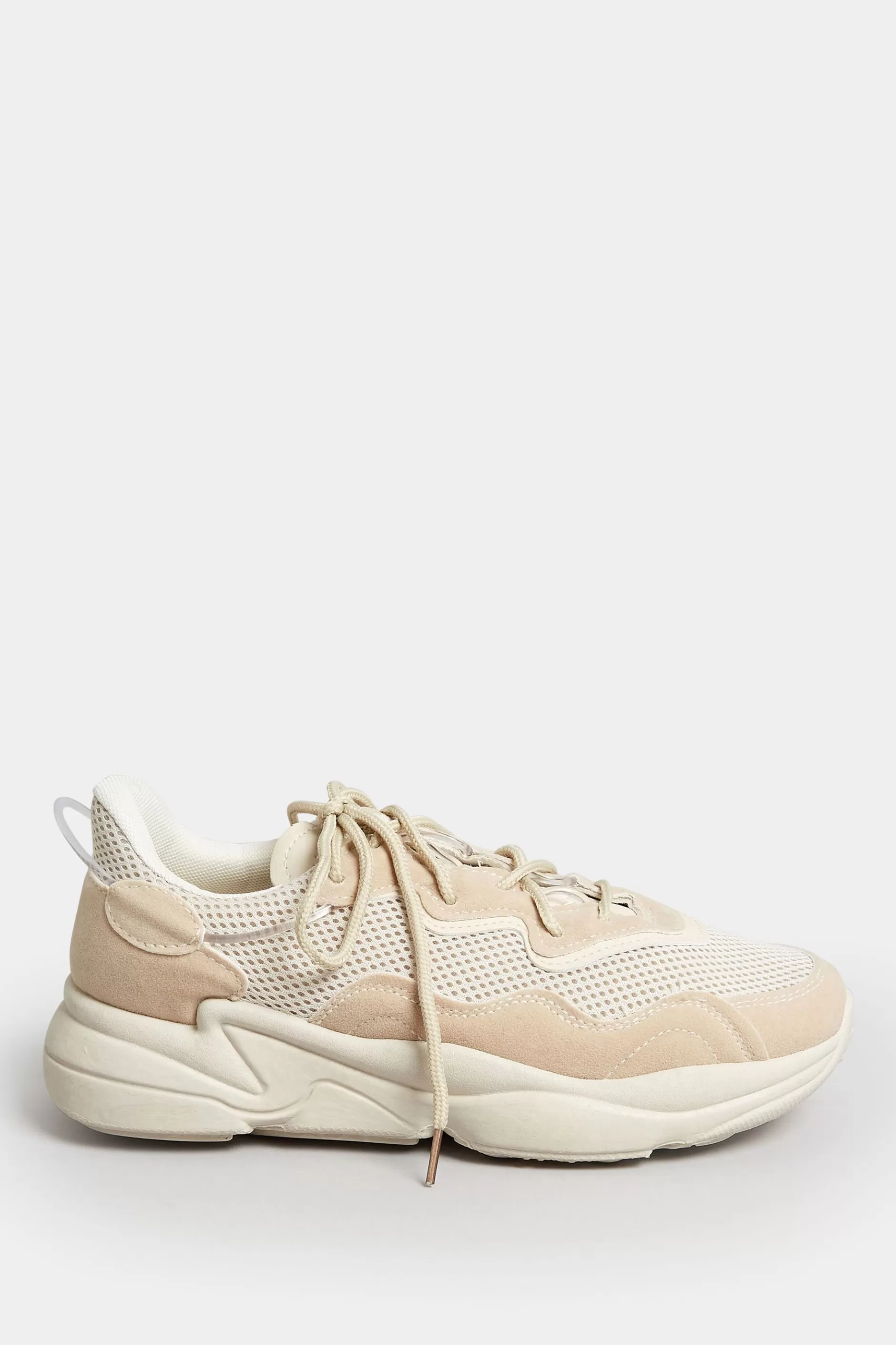 Women M&Co Flat Shoes>Pixiegirl Pixiegirl Beige Brown Chunky Mesh Panel Trainers In Standard Fit