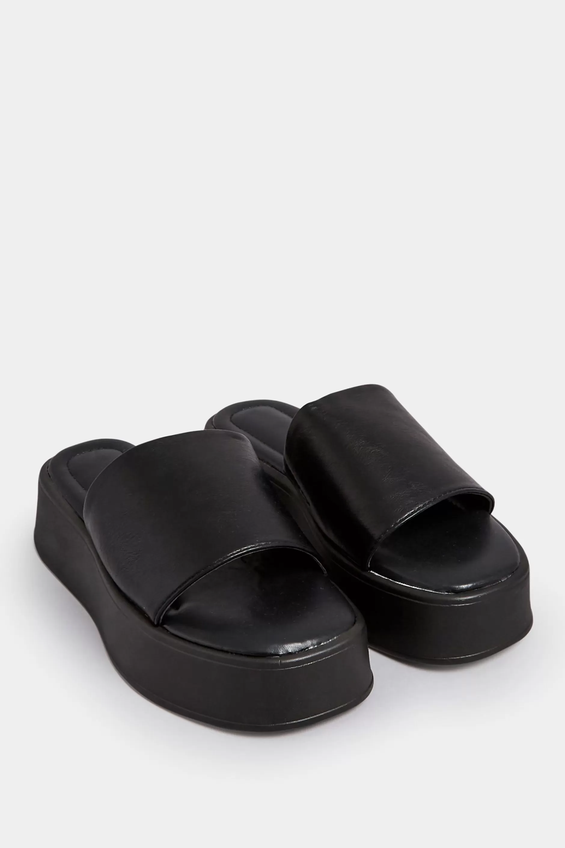 Women M&Co Sandals>Pixiegirl Pixiegirl Black Flatform Mule Sandals In Standard Fit