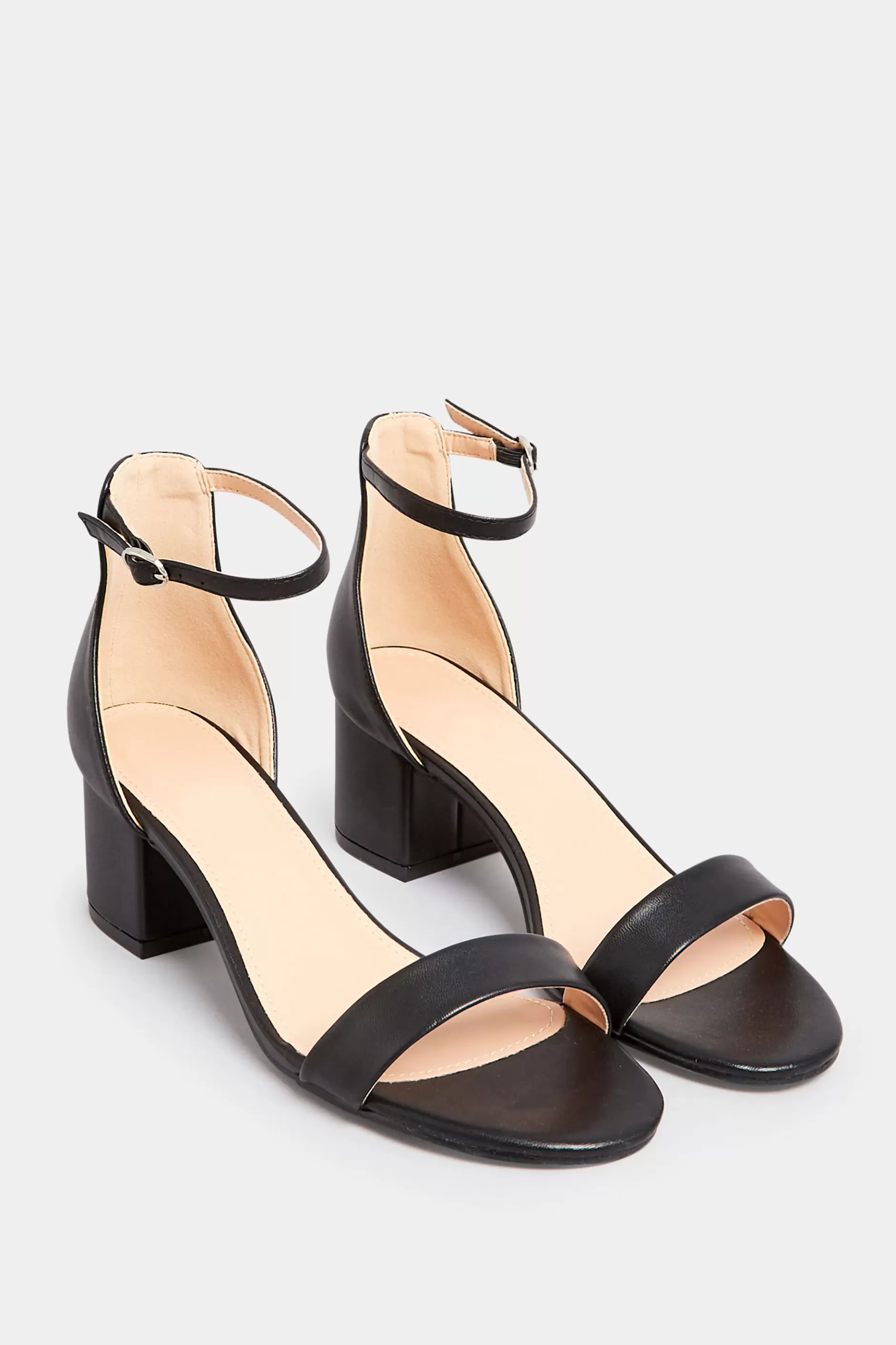 Women M&Co Heels>Pixiegirl Pixiegirl Black Mid Block Heel Sandals In Standard Fit