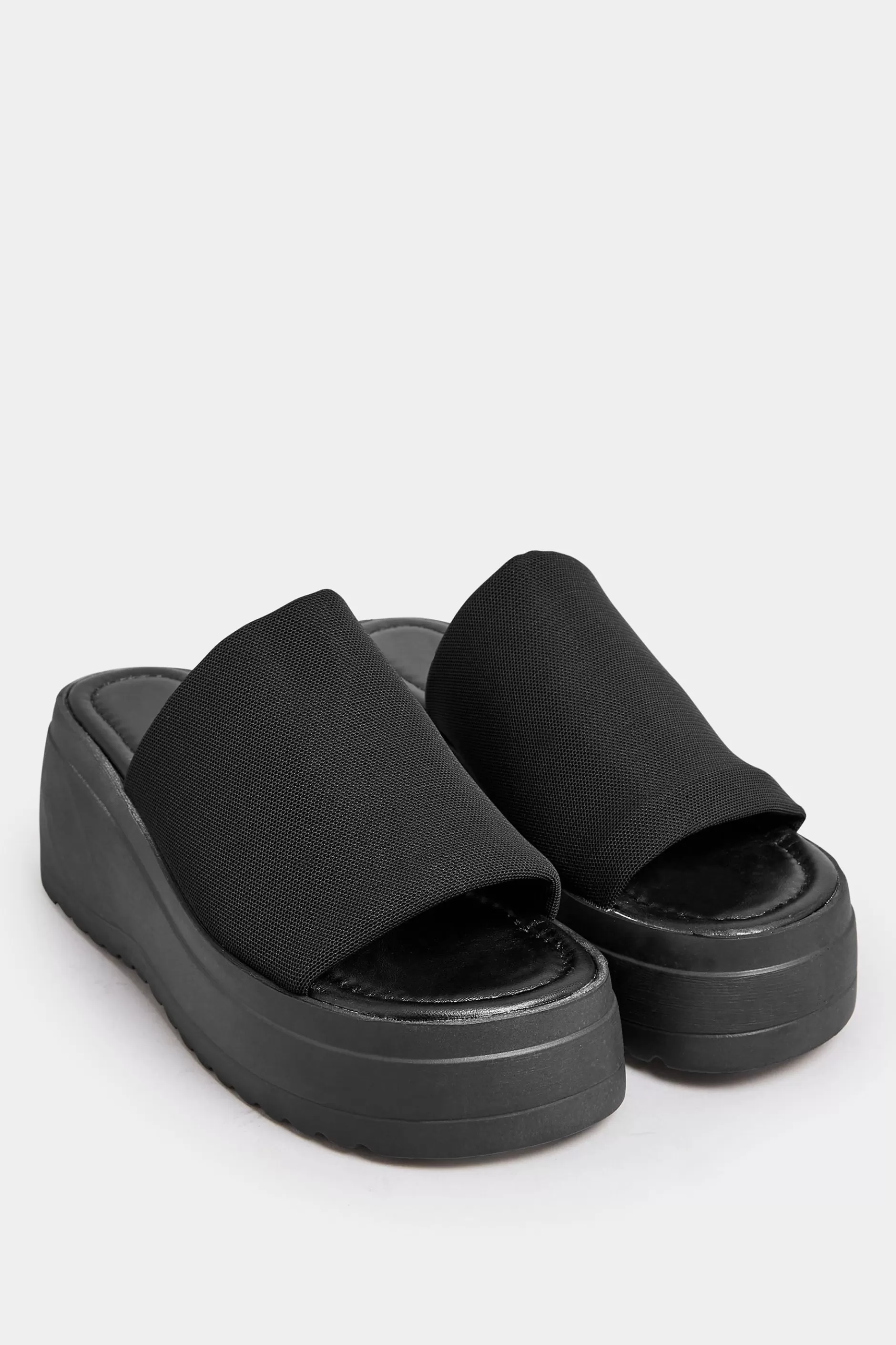 Women M&Co Flat Shoes>Pixiegirl Pixiegirl Black Wedge Platform Mule Sandals In Standard Fit