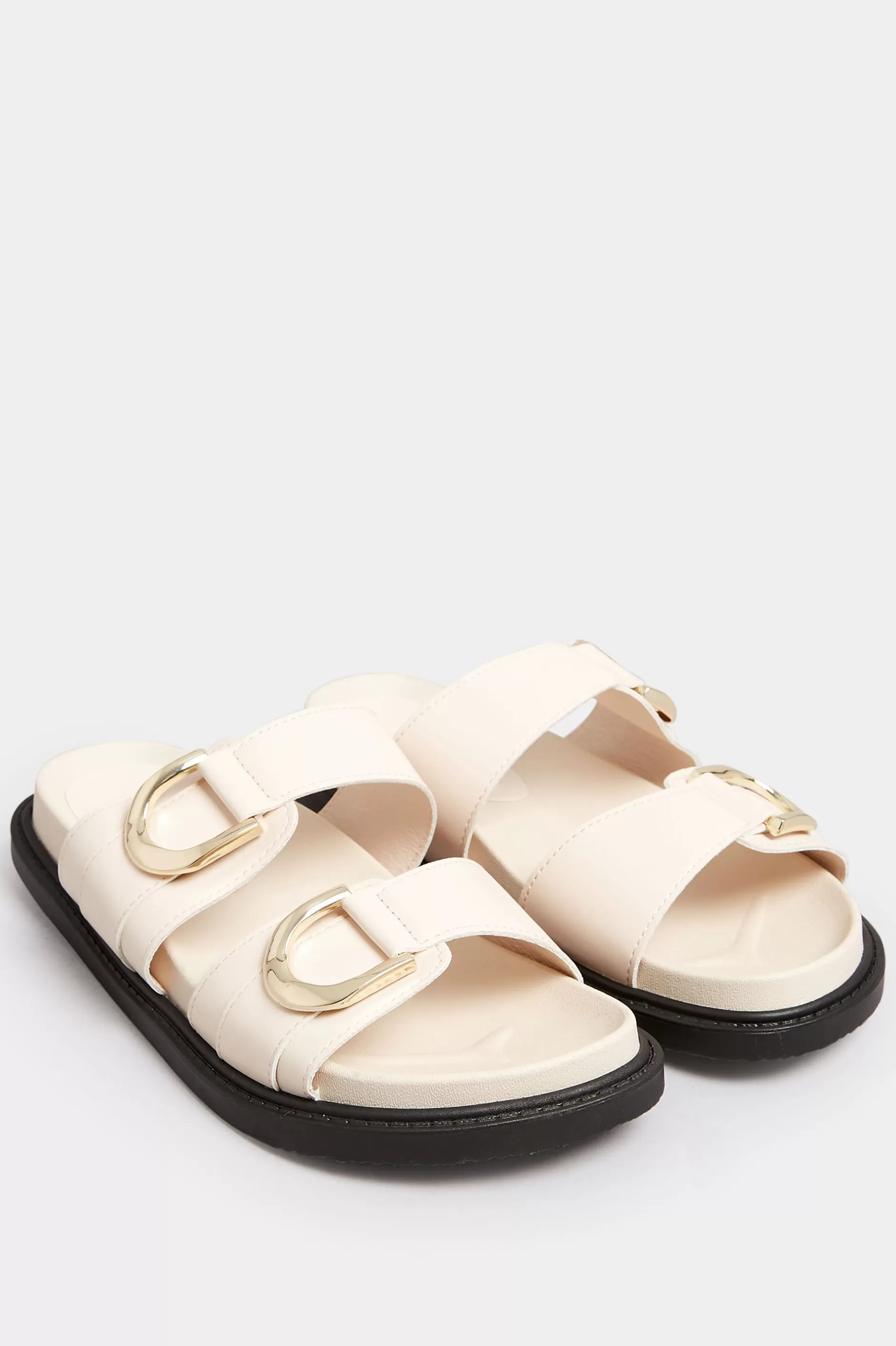 Women M&Co Sandals>Pixiegirl Pixiegirl Cream Buckle Strap Sandals In Standard D Fit