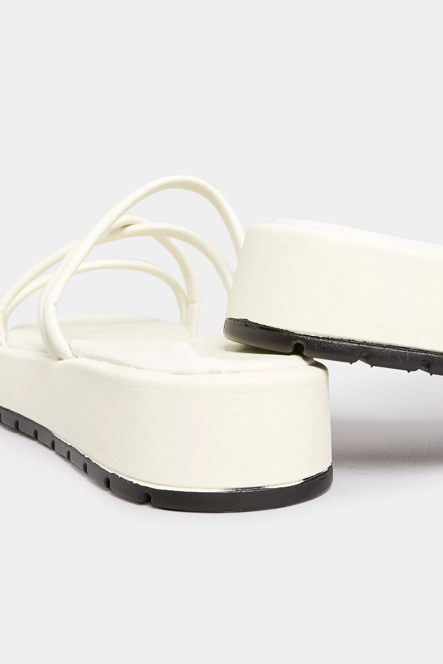 Women M&Co Sandals>Pixiegirl Pixiegirl Cream Strappy Flatform Sandals In Standard Fit