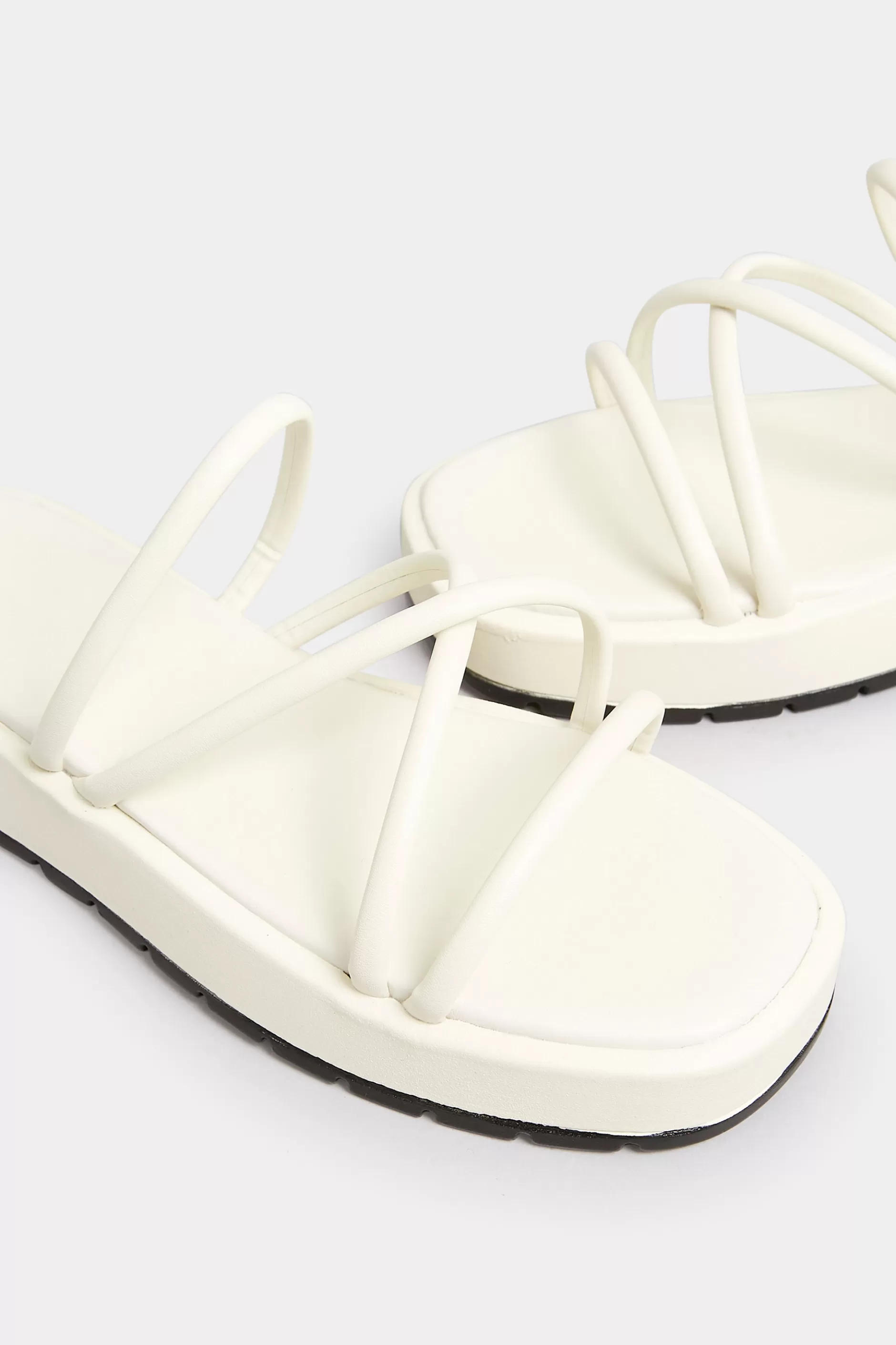 Women M&Co Sandals>Pixiegirl Pixiegirl Cream Strappy Flatform Sandals In Standard Fit