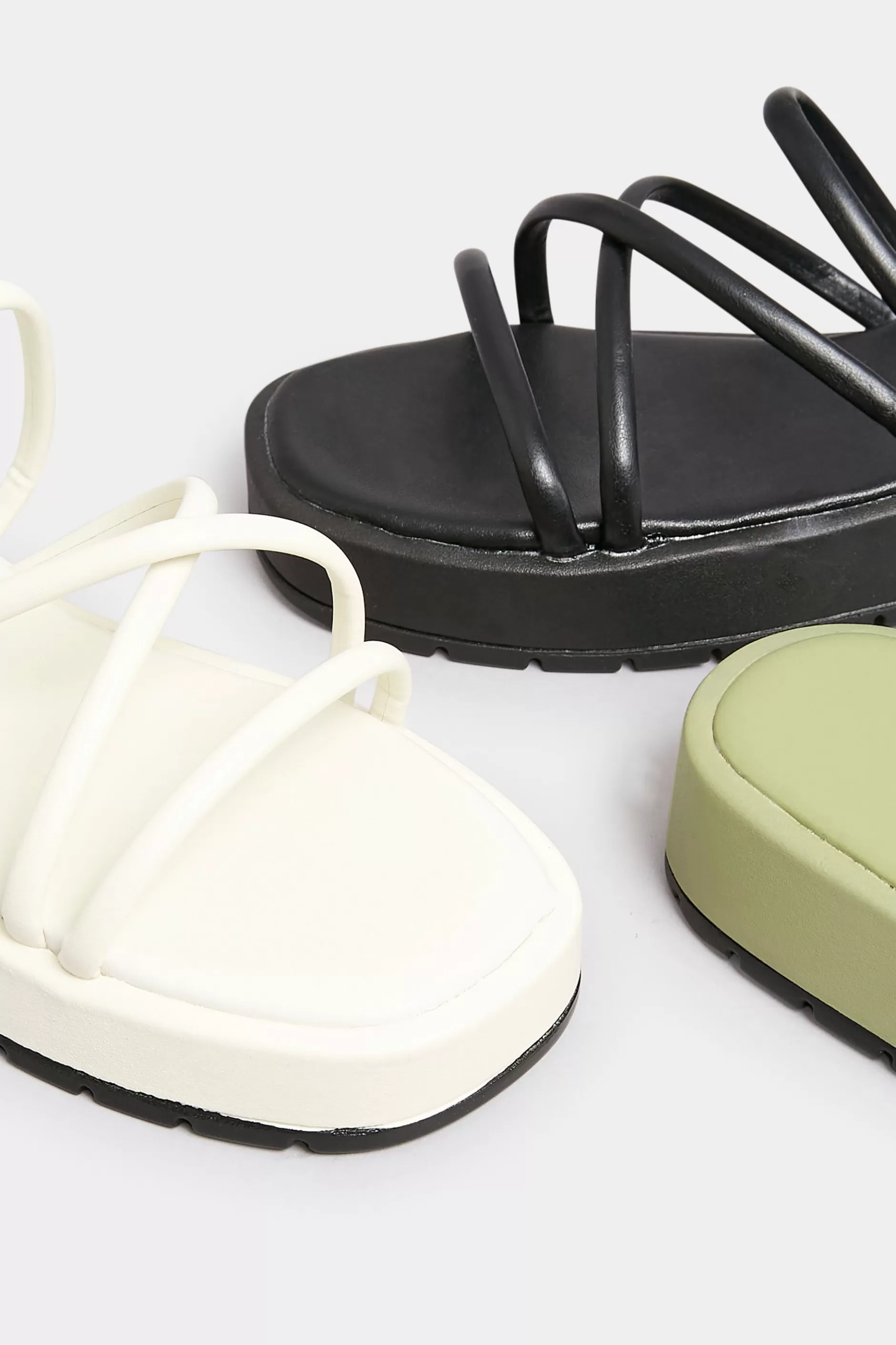 Women M&Co Sandals>Pixiegirl Pixiegirl Cream Strappy Flatform Sandals In Standard Fit