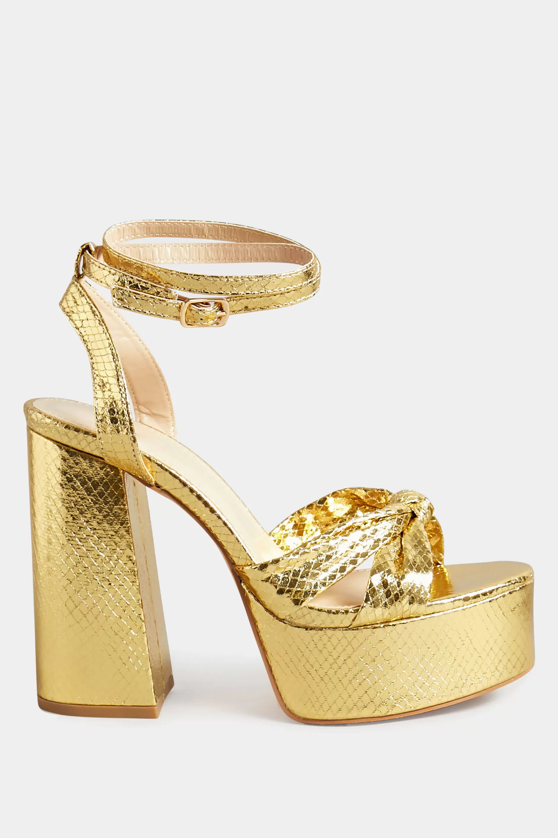 Women M&Co Heels>Pixiegirl Pixiegirl Gold Shine Platform Heels In Standard Fit
