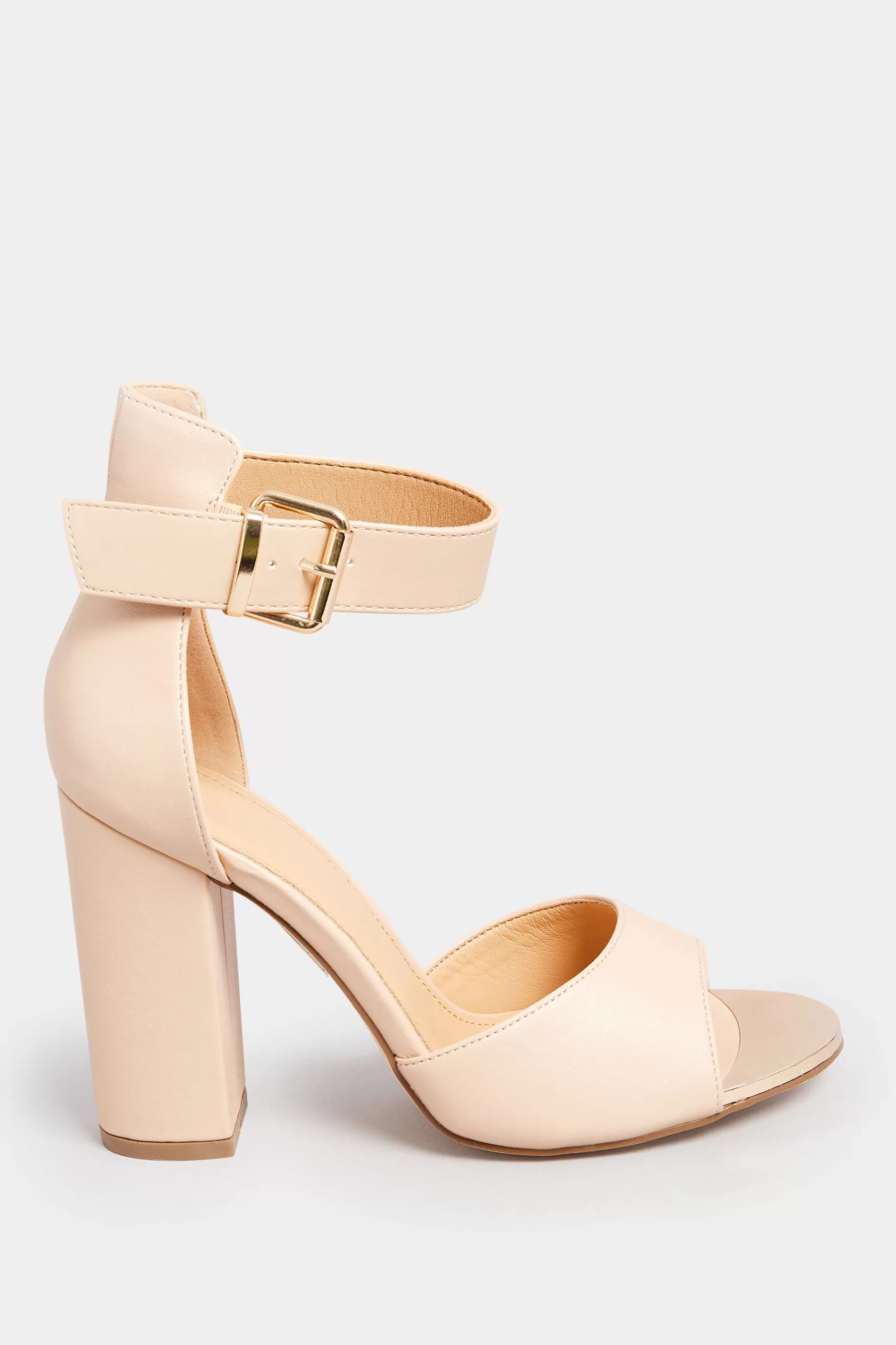 Women M&Co Heels>Pixiegirl Pixiegirl Nude Ankle Strap High Block Heels In Standard Fit