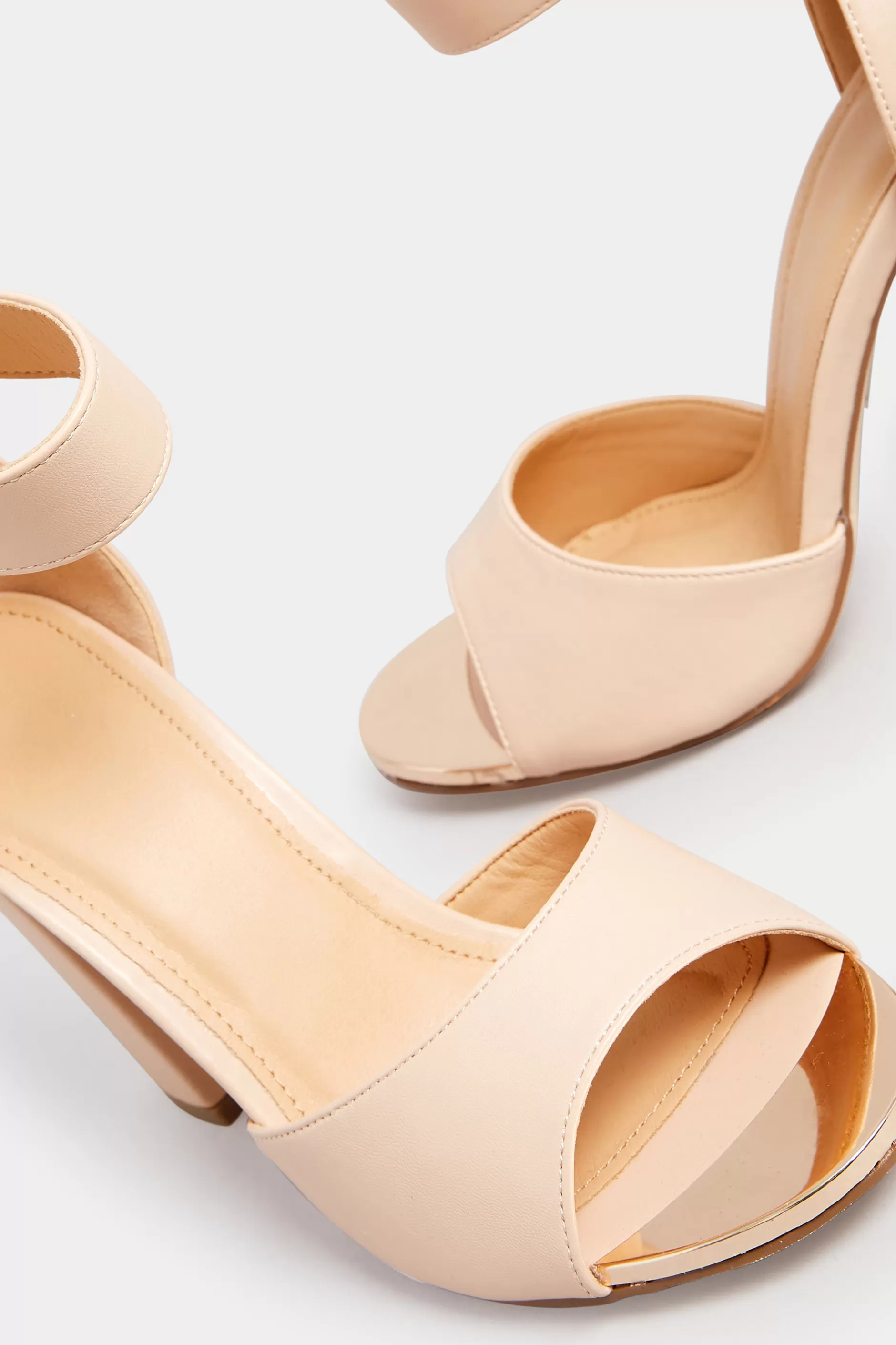 Women M&Co Heels>Pixiegirl Pixiegirl Nude Ankle Strap High Block Heels In Standard Fit