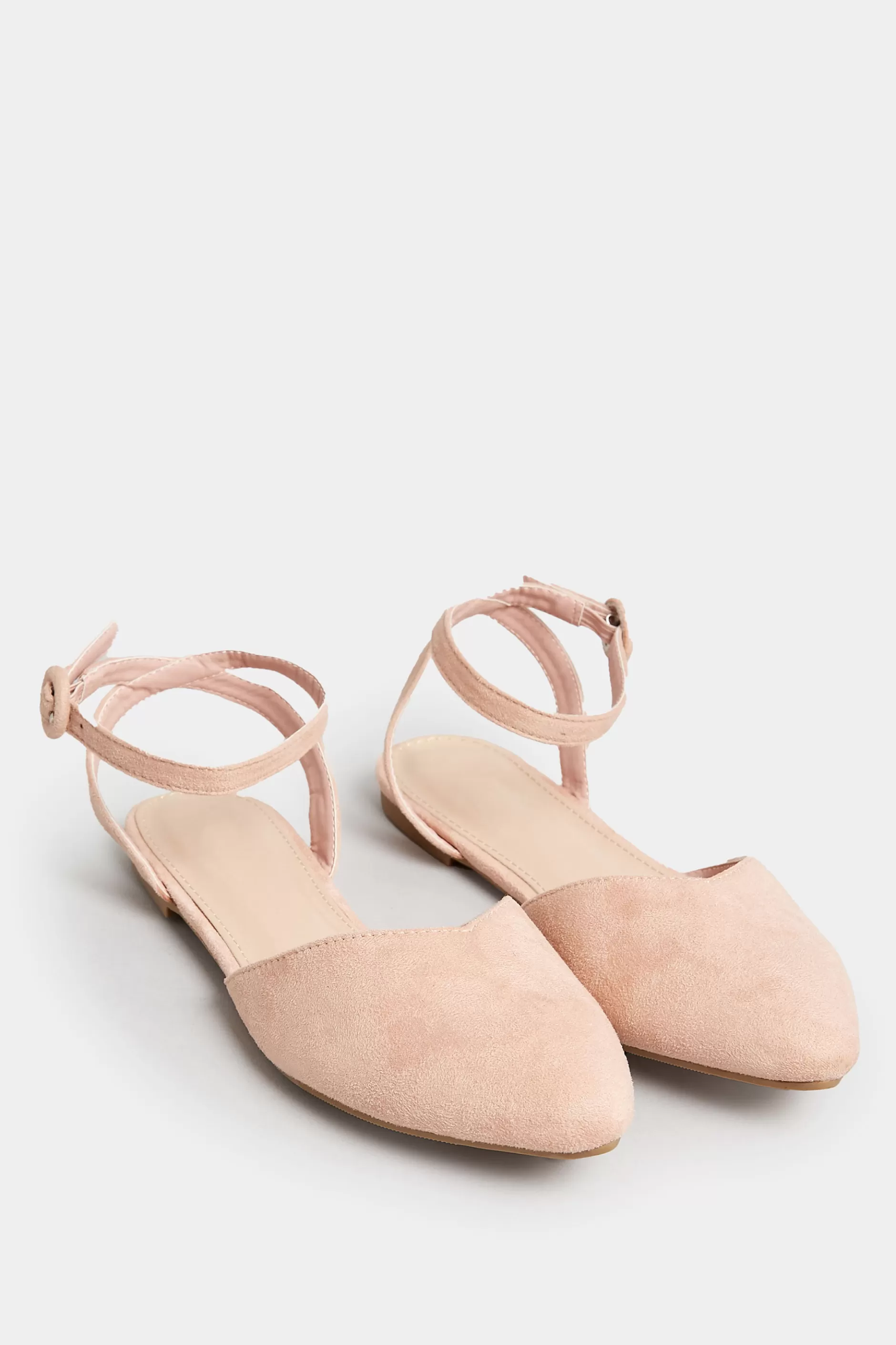 Women M&Co Flat Shoes>Pixiegirl Pixiegirl Nude Faux Suede Two Part Pointed Ballerina Pumps In Standard Fit