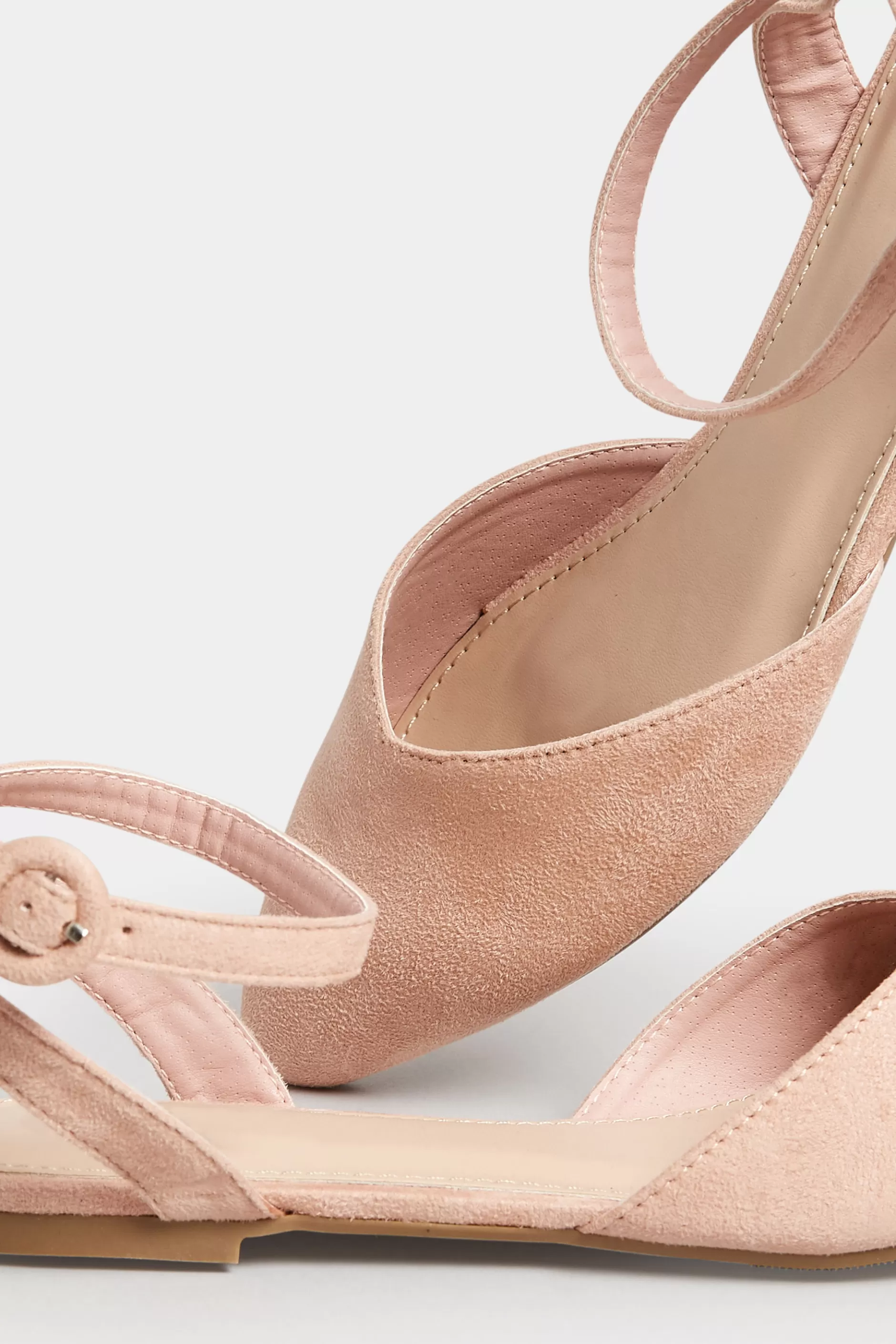 Women M&Co Flat Shoes>Pixiegirl Pixiegirl Nude Faux Suede Two Part Pointed Ballerina Pumps In Standard Fit