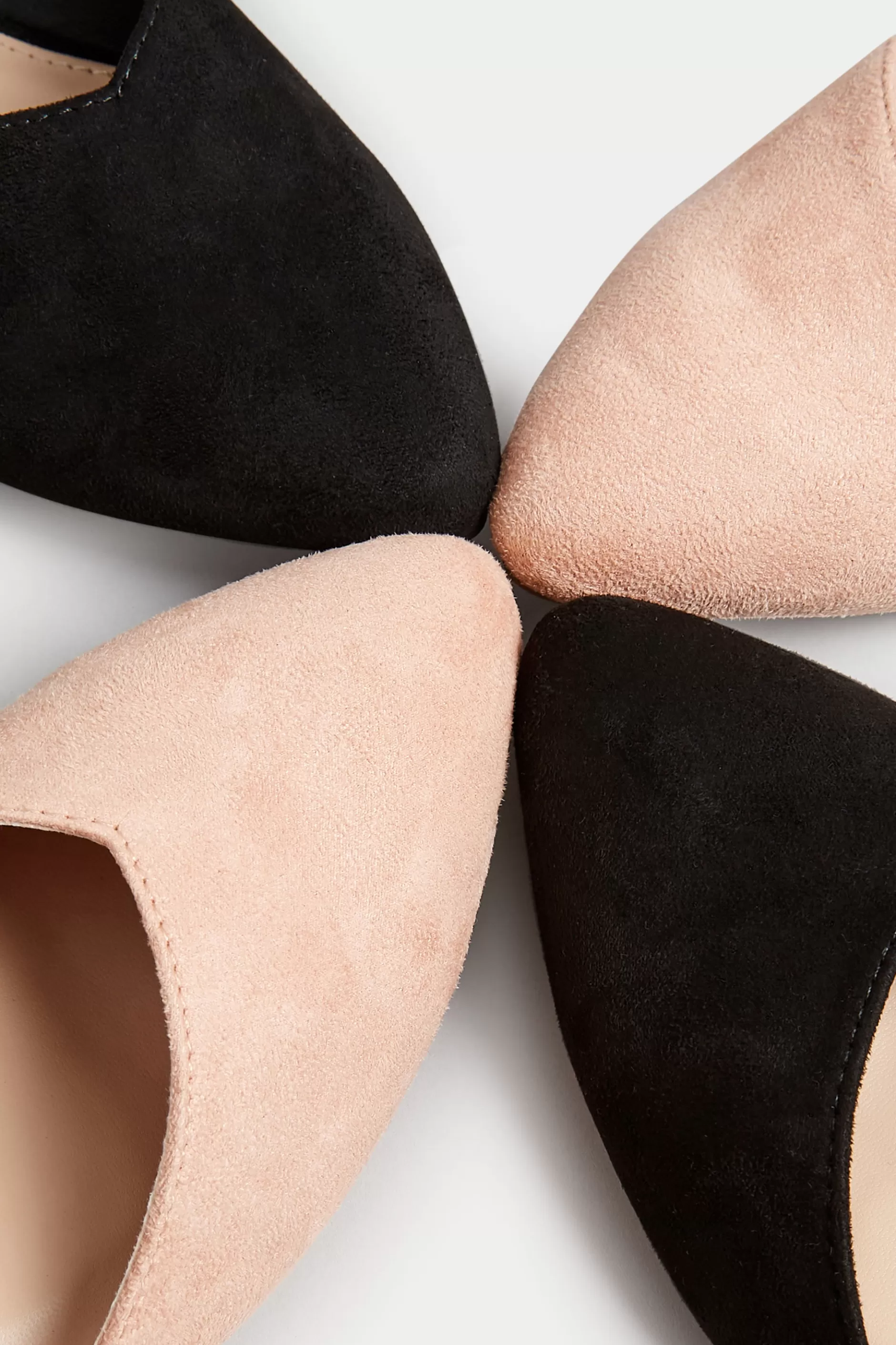 Women M&Co Flat Shoes>Pixiegirl Pixiegirl Nude Faux Suede Two Part Pointed Ballerina Pumps In Standard Fit