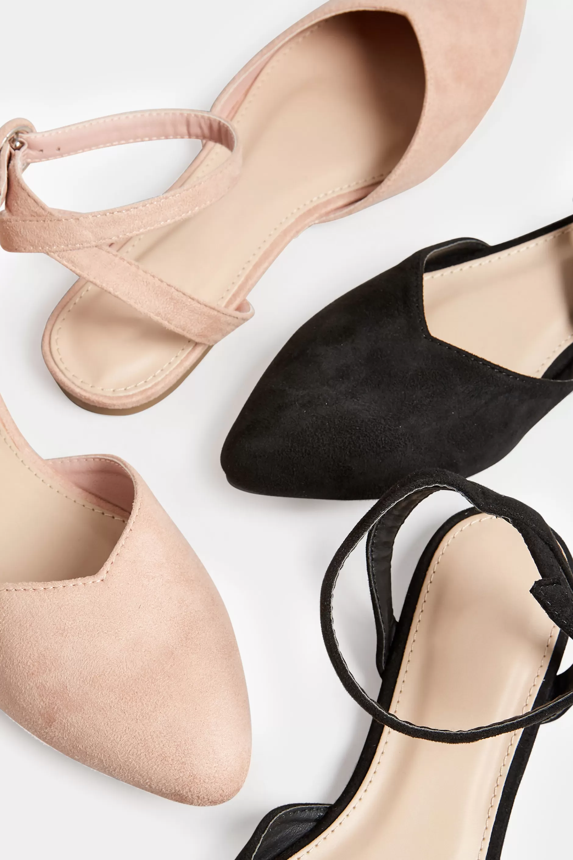 Women M&Co Flat Shoes>Pixiegirl Pixiegirl Nude Faux Suede Two Part Pointed Ballerina Pumps In Standard Fit