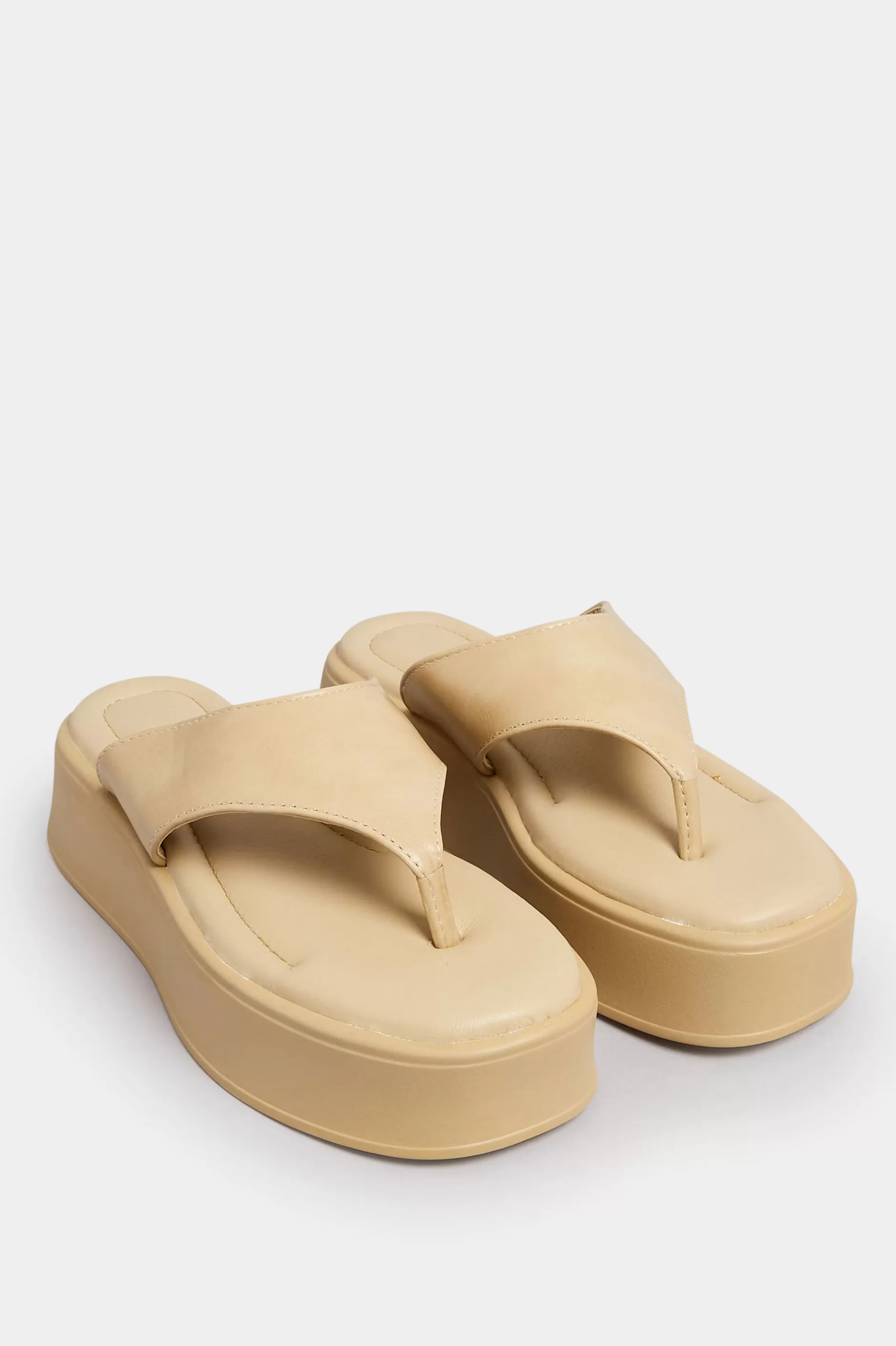 Women M&Co Sandals>Pixiegirl Pixiegirl Nude Flatform Flip Flops In Standard Fit