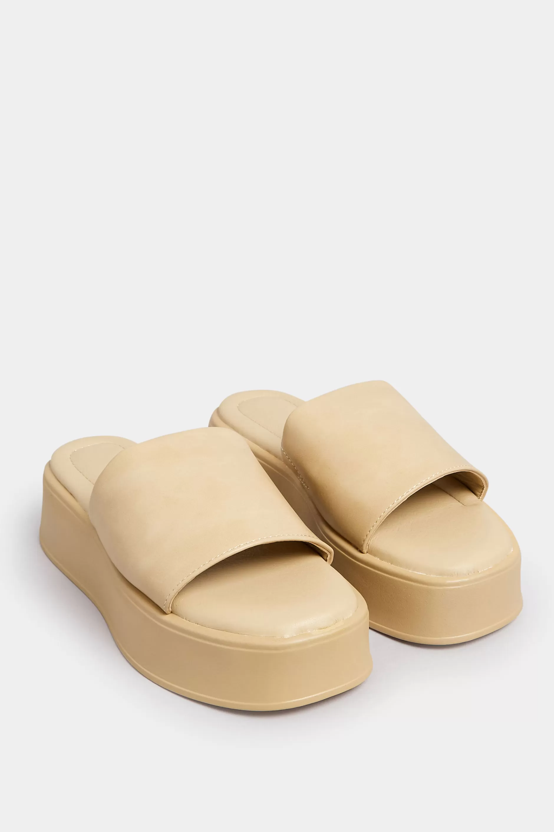 Women M&Co Sandals>Pixiegirl Pixiegirl Nude Flatform Mule Sandals In Standard Fit