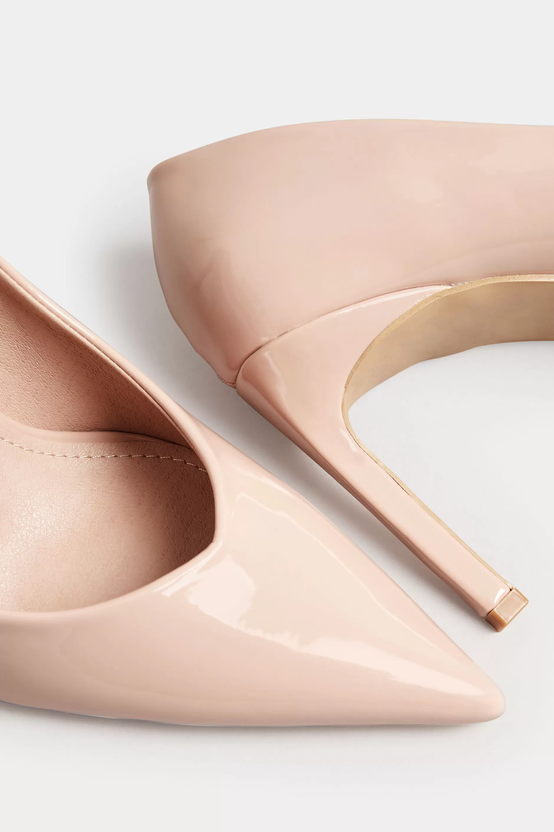Women M&Co Heels>Pixiegirl Pixiegirl Nude Patent Pointed Court Shoes In Standard Fit