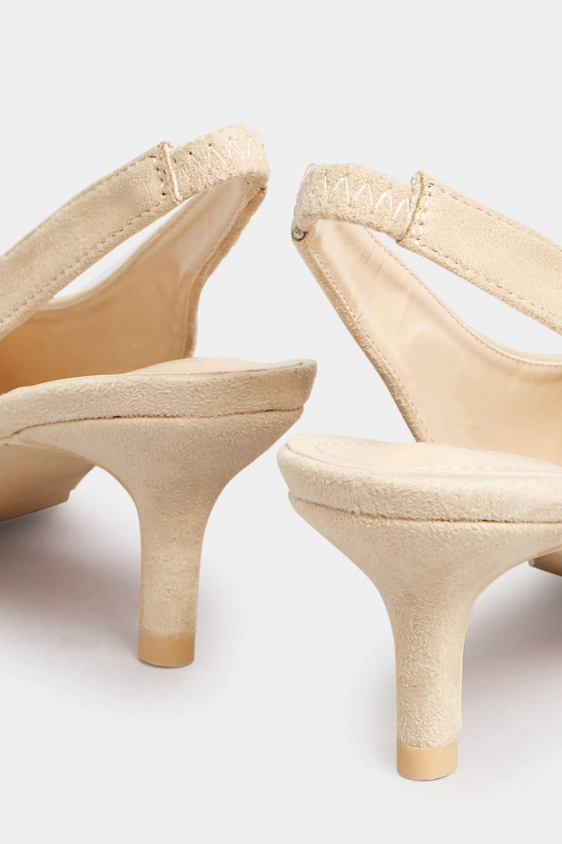 Women M&Co Heels>Pixiegirl Pixiegirl Nude Slingback Kitten Heel Court Shoes In Standard Fit