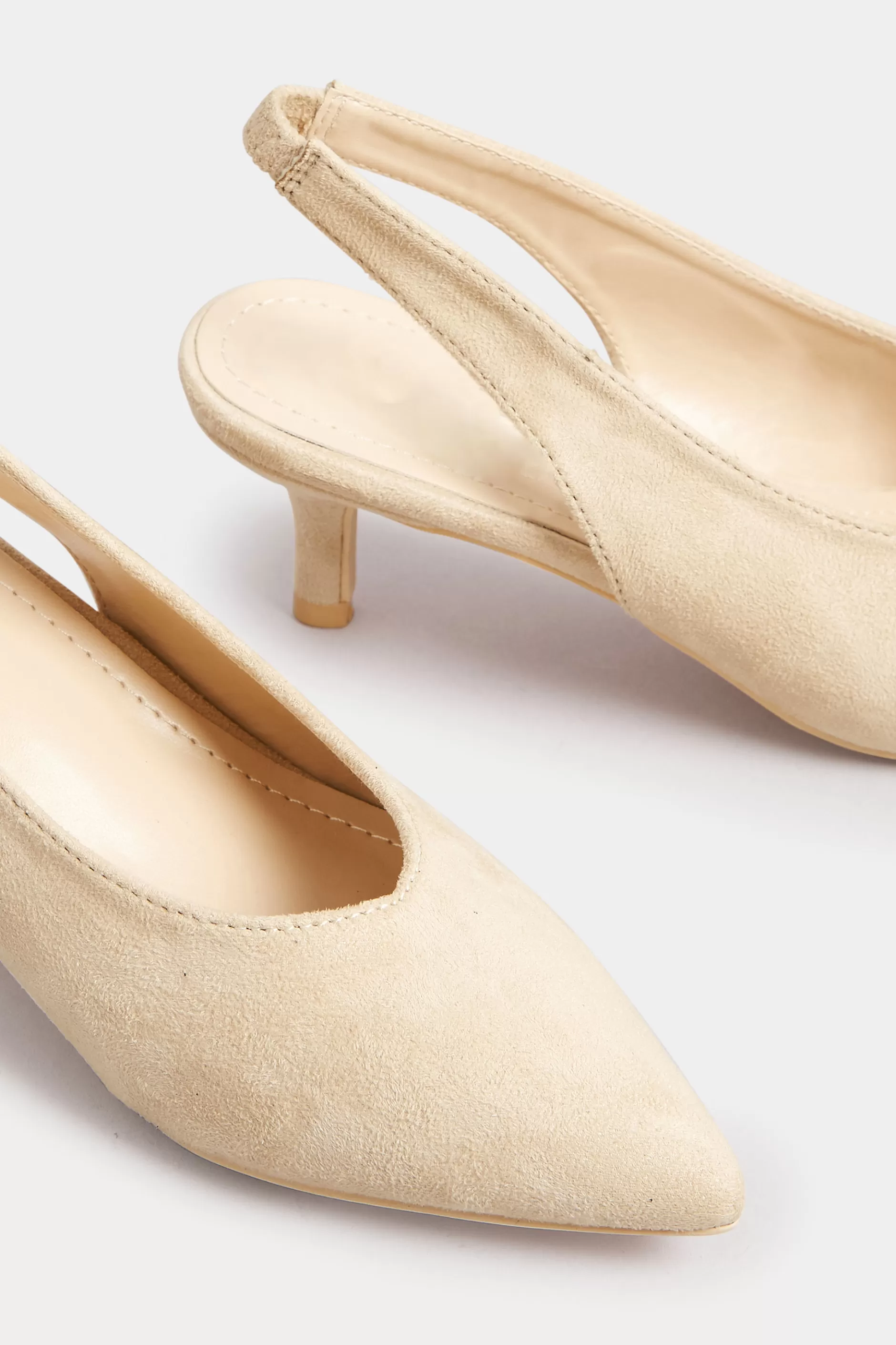 Women M&Co Heels>Pixiegirl Pixiegirl Nude Slingback Kitten Heel Court Shoes In Standard Fit