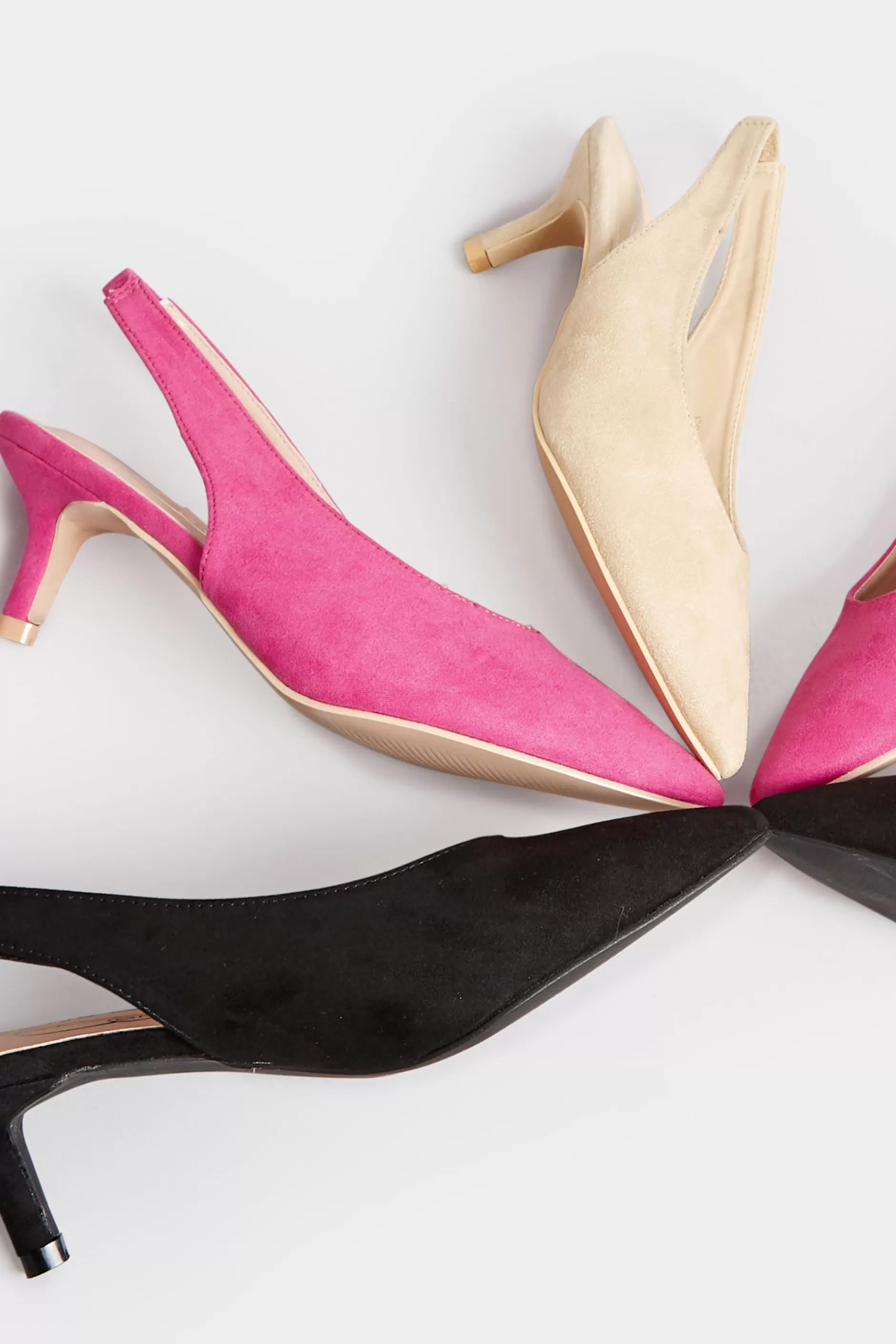 Women M&Co Heels>Pixiegirl Pixiegirl Nude Slingback Kitten Heel Court Shoes In Standard Fit