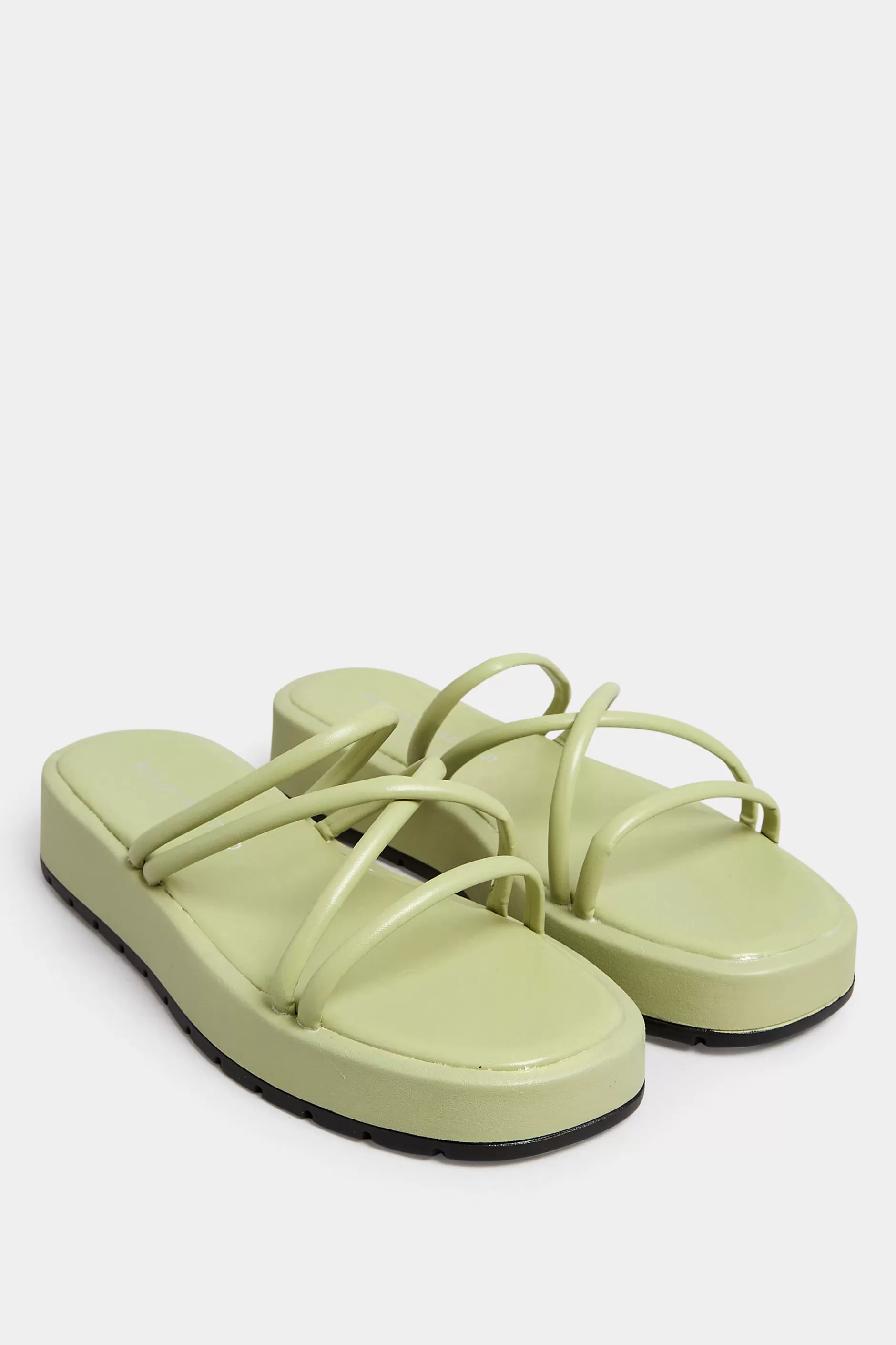 Women M&Co Sandals>Pixiegirl Pixiegirl Sage Green Strappy Flatform Sandals In Standard Fit