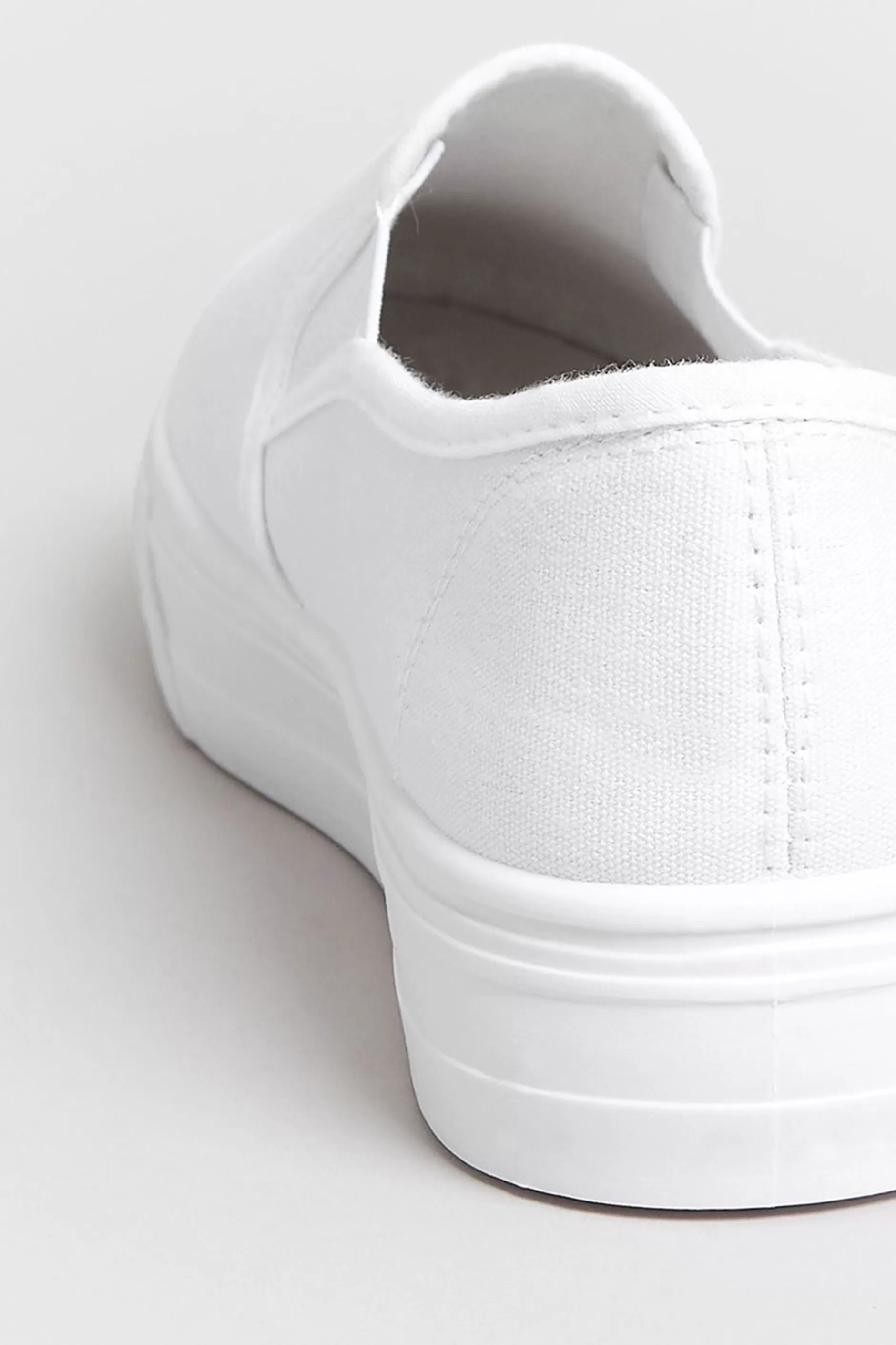 Women M&Co Flat Shoes>Pixiegirl Pixiegirl White Canvas Slip On Flatform Trainers In Standard Fit