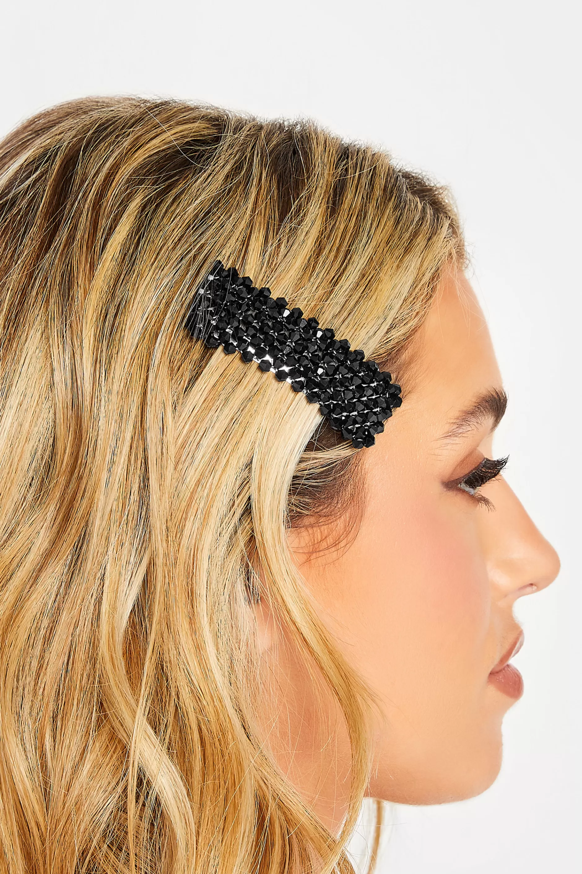 Women M&Co Hair Accessories>Yours Yours 2 Pack Black & Pink Cluster Crystal Hair Clips