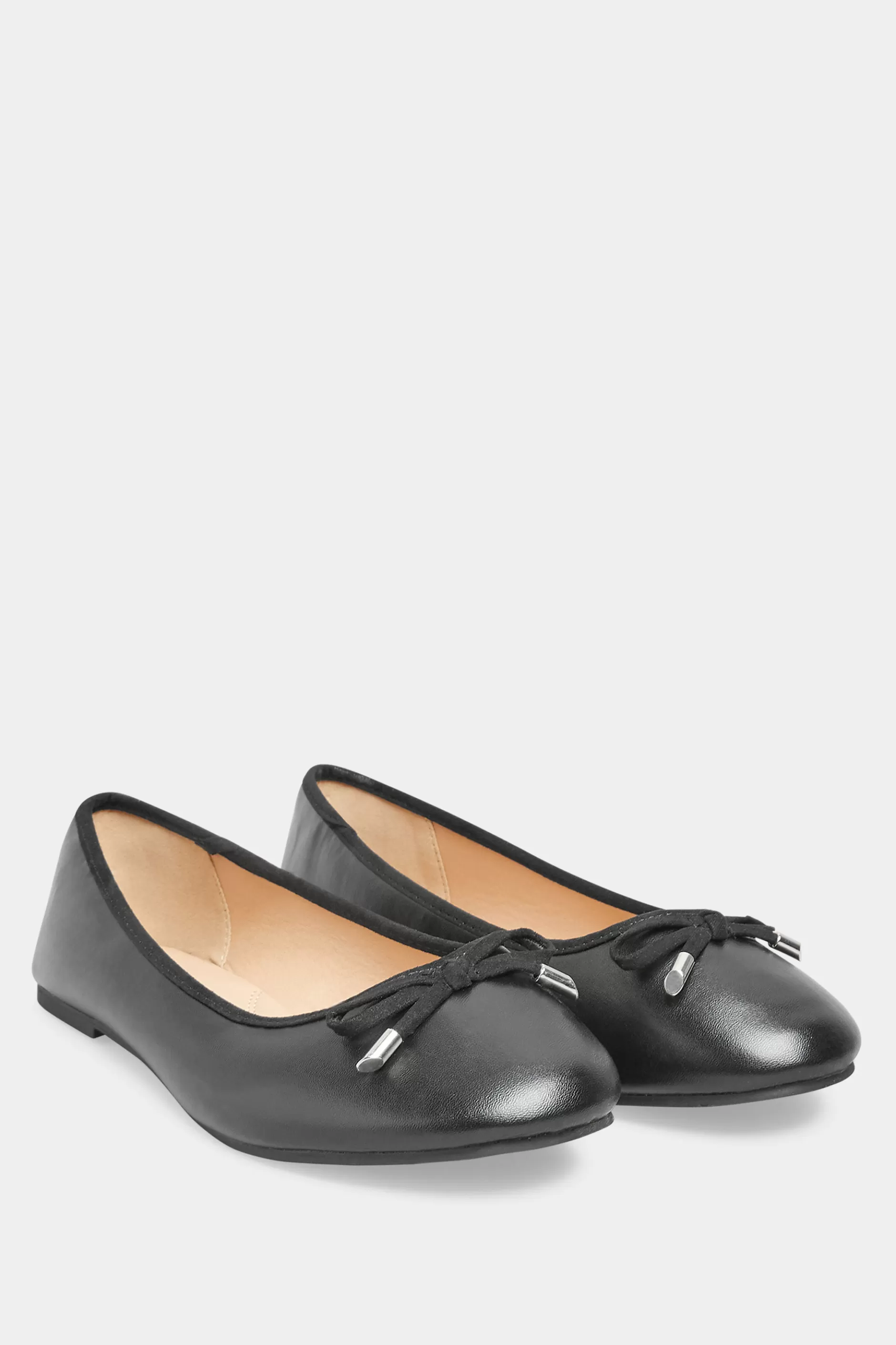 Women M&Co Flat Shoes>Yours Yours Black Ballerina Pumps In Wide E Fit & Extra Wide Eee Fit