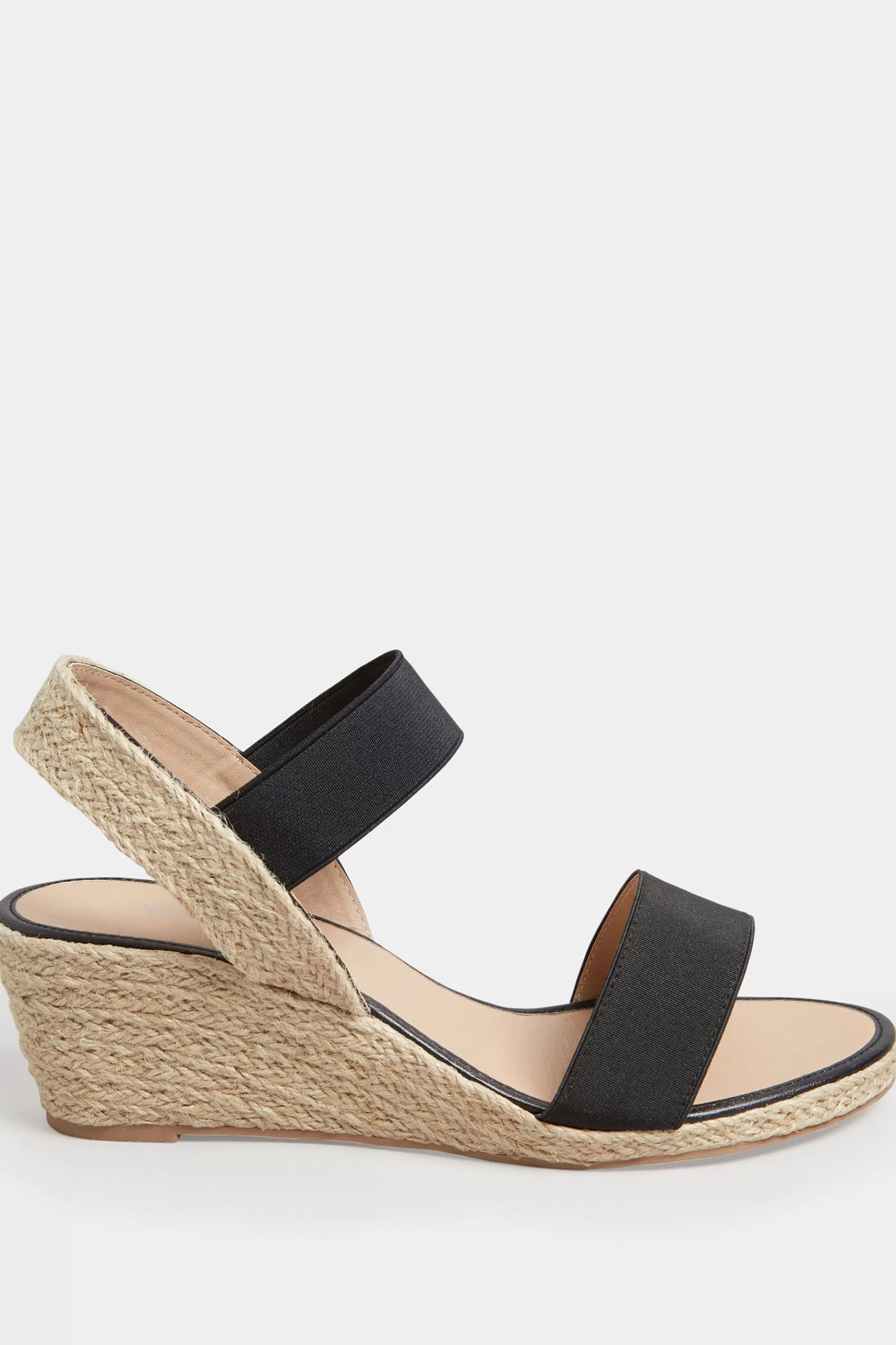 Women M&Co Heels>Yours Yours Black Espadrille Wedge Sandals In Wide E Fit & Extra Wide Eee Fit