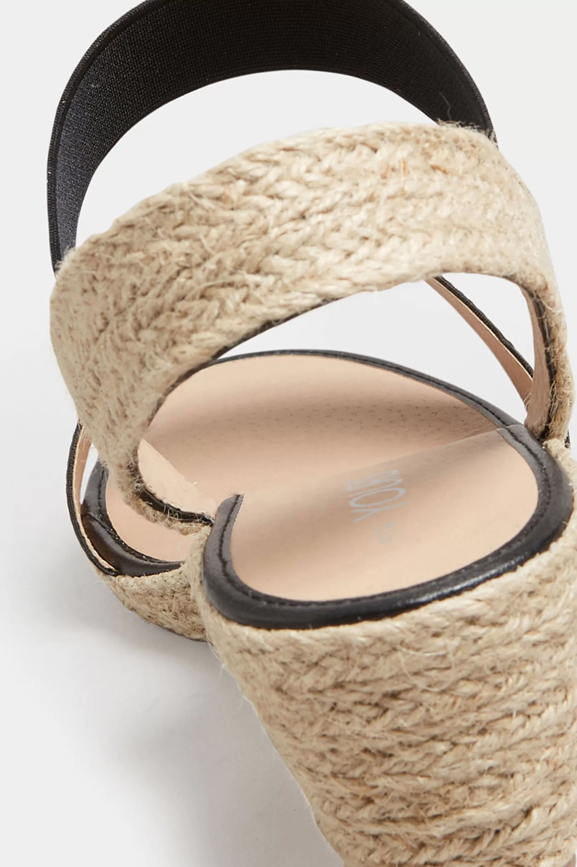Women M&Co Heels>Yours Yours Black Espadrille Wedge Sandals In Wide E Fit & Extra Wide Eee Fit