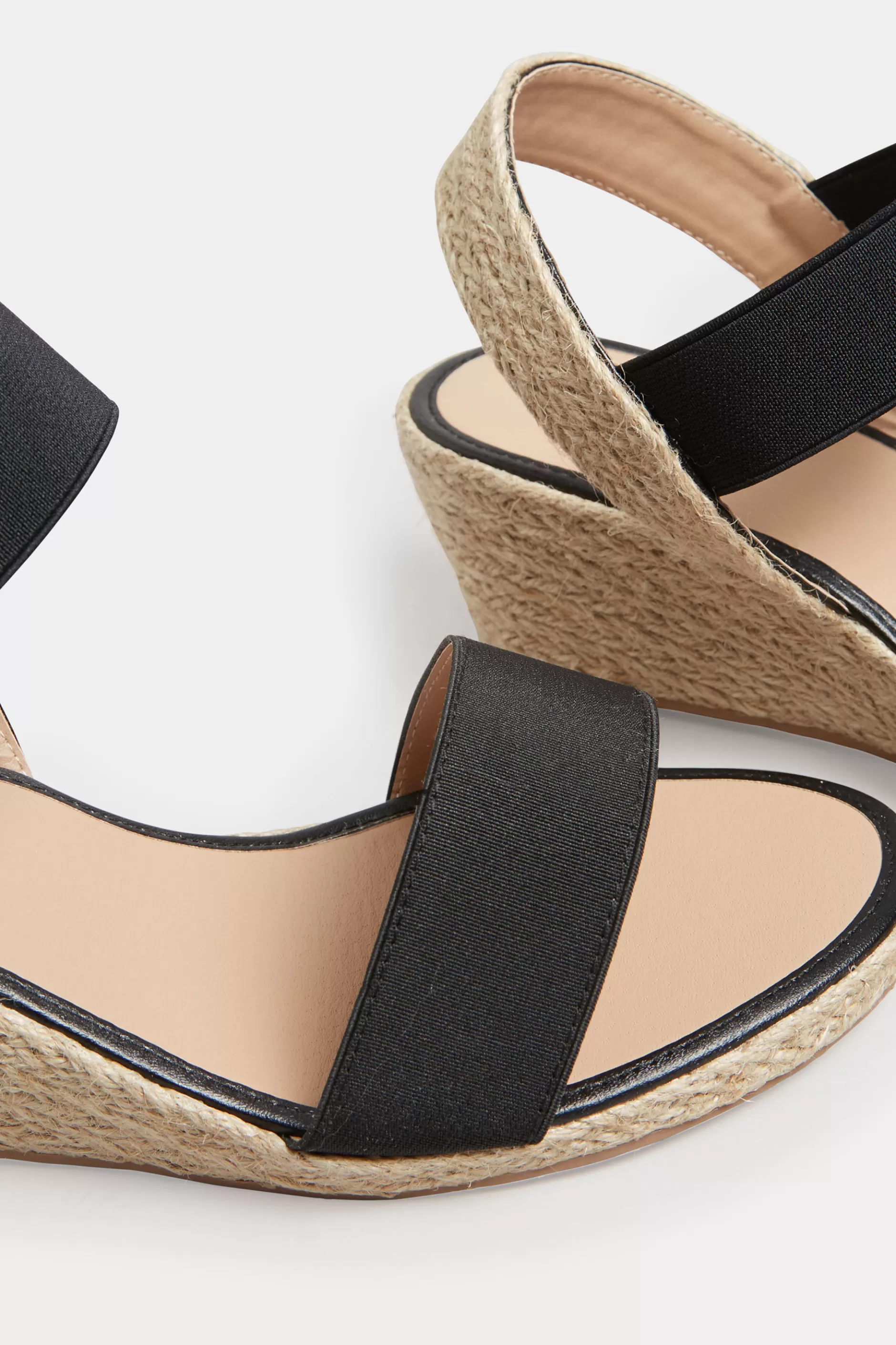 Women M&Co Heels>Yours Yours Black Espadrille Wedge Sandals In Wide E Fit & Extra Wide Eee Fit