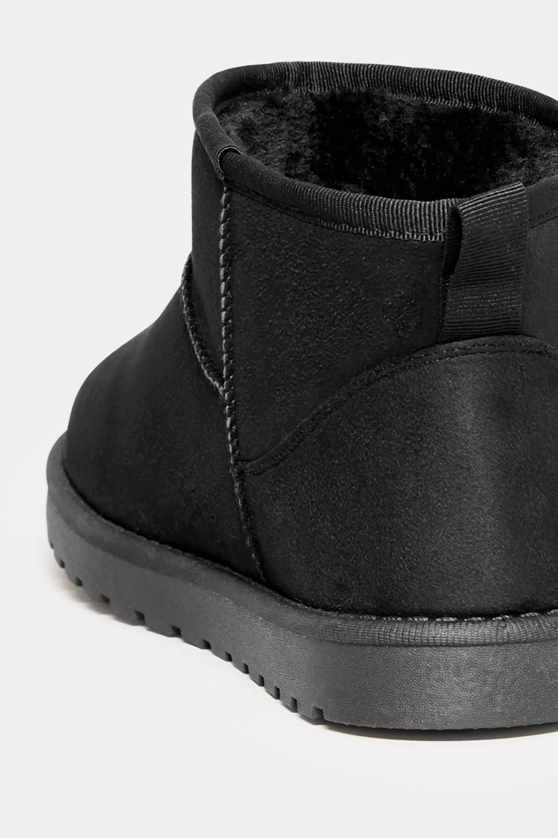 Women M&Co Boots>Yours Yours Black Faux Suede Faux Fur Lined Ankle Boots In Wide E Fit & Extra Wide Eee Fit