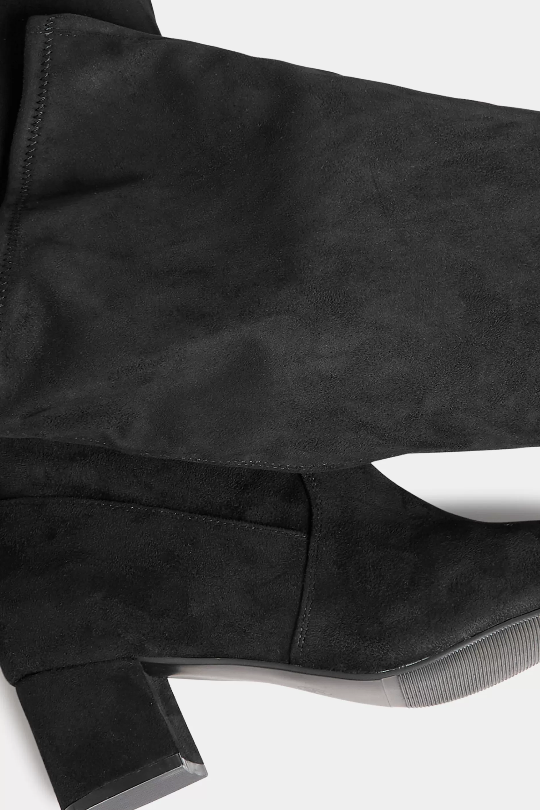 Women M&Co Boots>Yours Yours Black Faux Suede Stretch Heeled Knee High Boots In Wide E Fit & Extra Wide Eee Fit