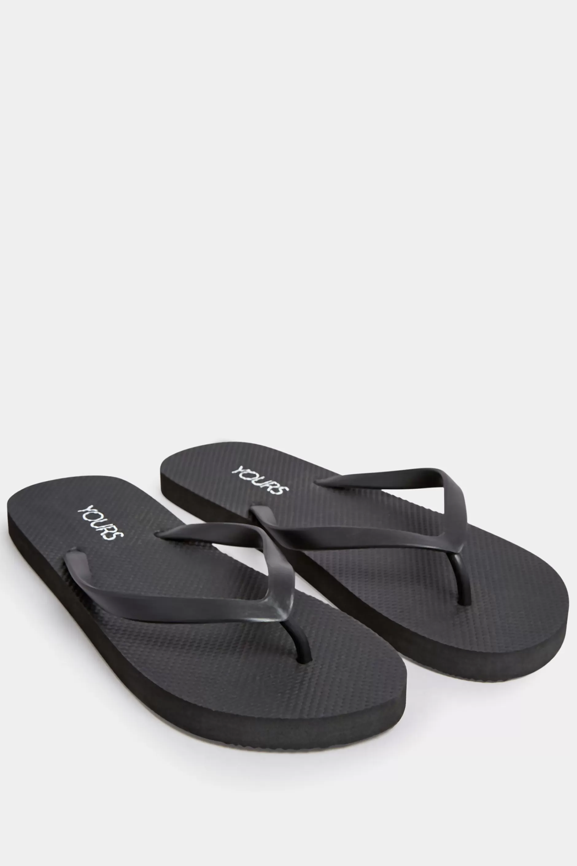 Women M&Co Flat Shoes>Yours Yours Black Flip Flops In Extra Wide Eee Fit