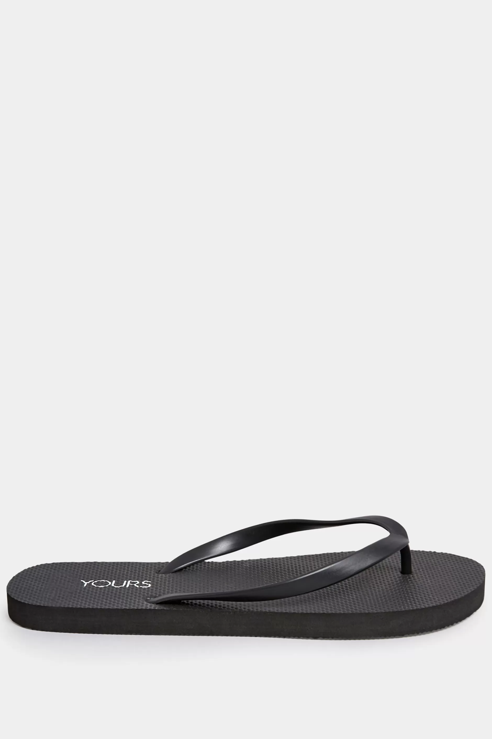 Women M&Co Flat Shoes>Yours Yours Black Flip Flops In Extra Wide Eee Fit