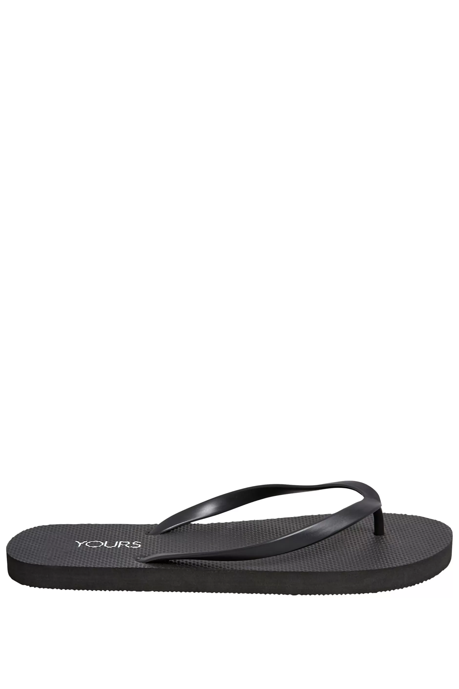 Women M&Co Flat Shoes>Yours Yours Black Flip Flops In Extra Wide Eee Fit